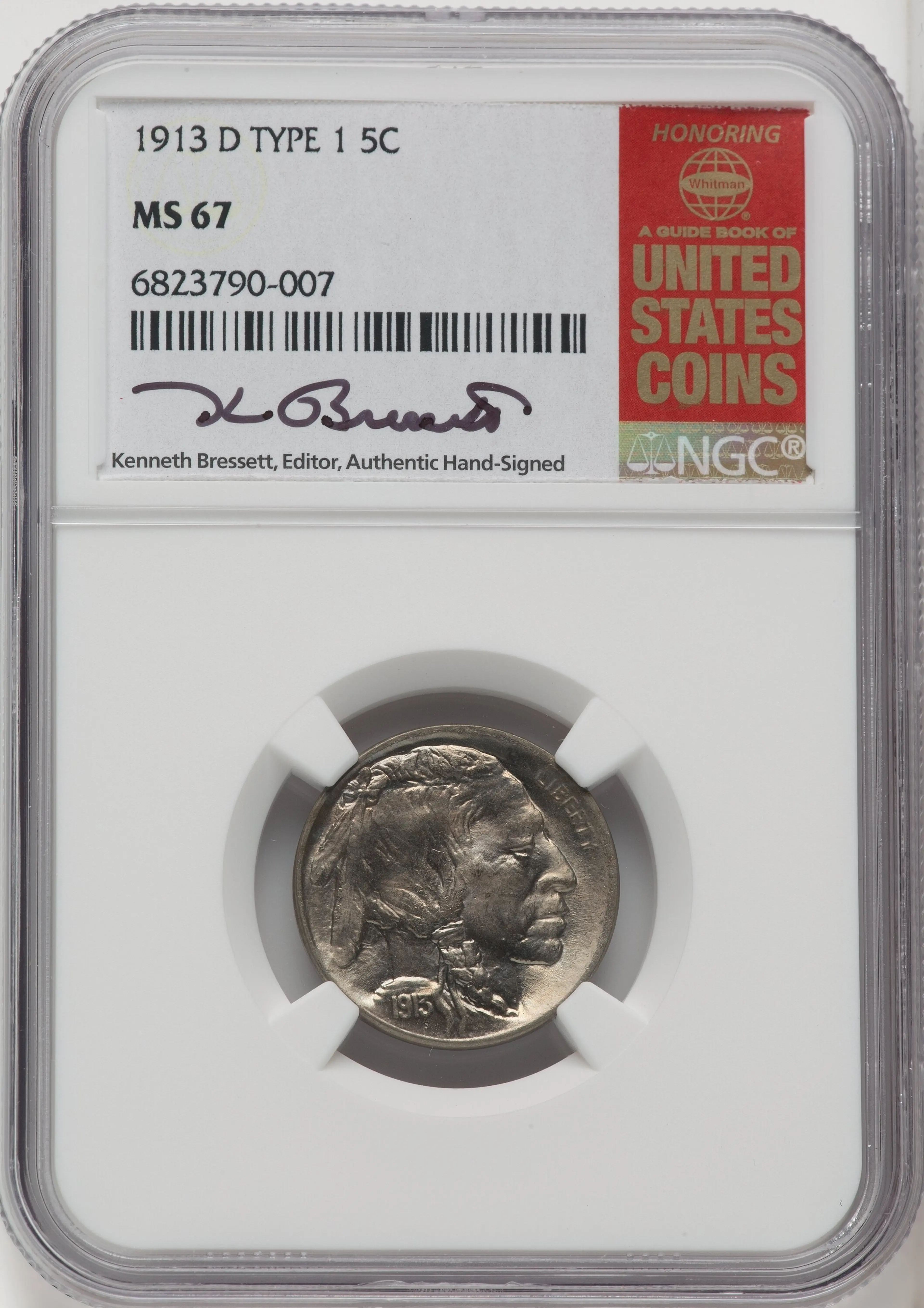 1913-D Type One 5C, MS Kenneth Bressett Red Book
