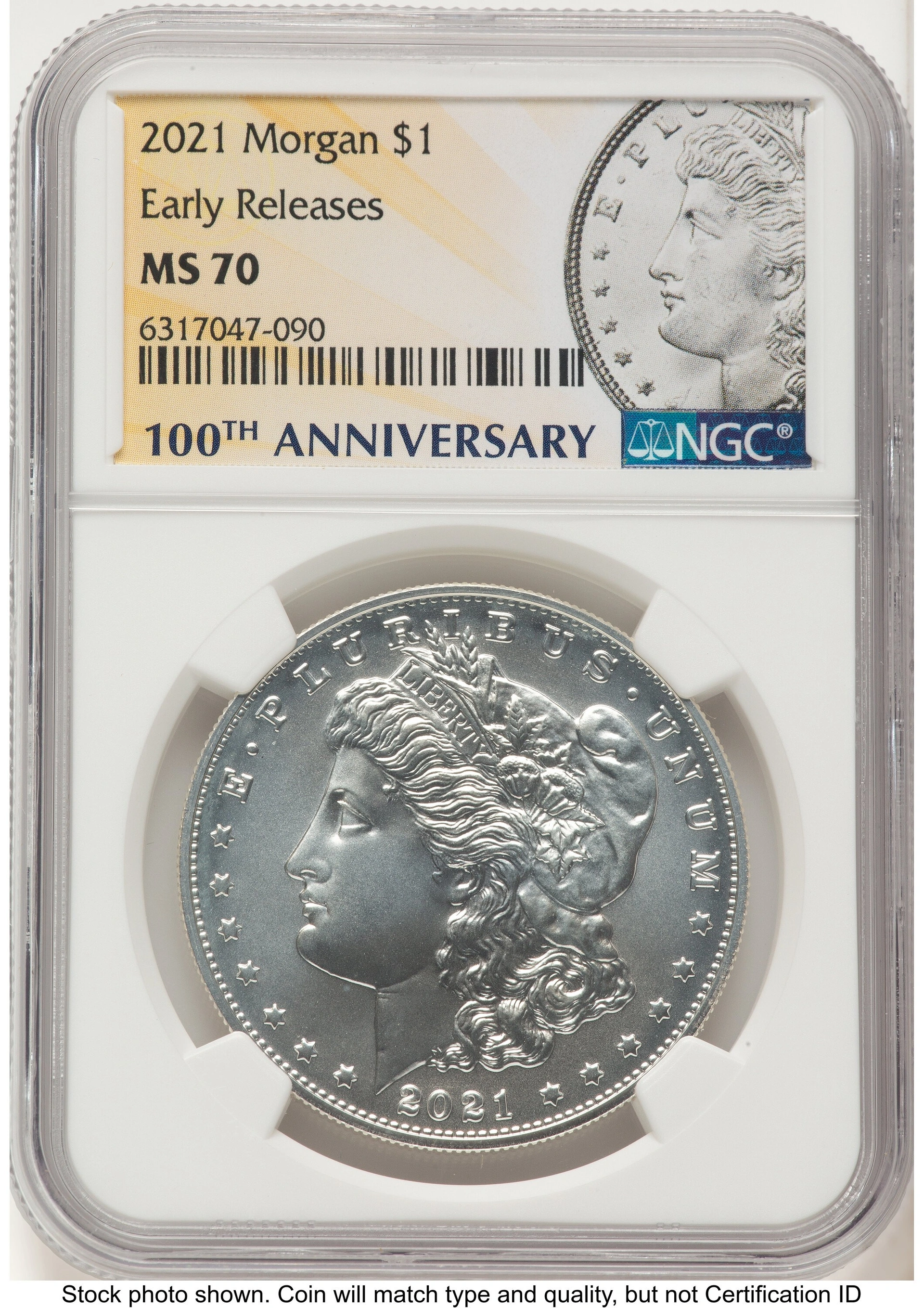 2021 S$1 6 Coin Morgan & Peace Dollar Set, MS ER Morgan/Peace Label