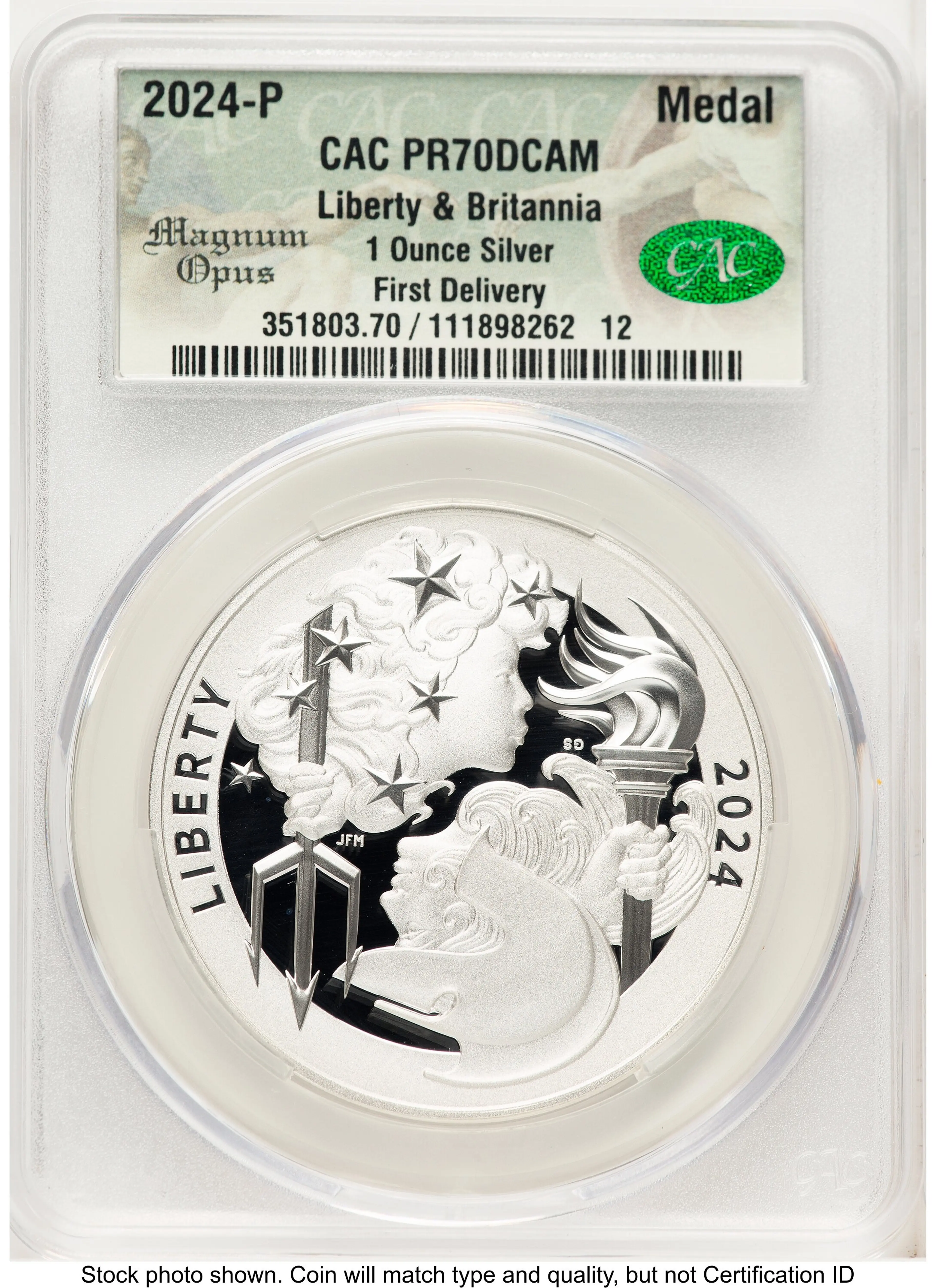 2024-P Proof Silver Medal Liberty & Britannia 1 oz First Delivery Magnum Opus