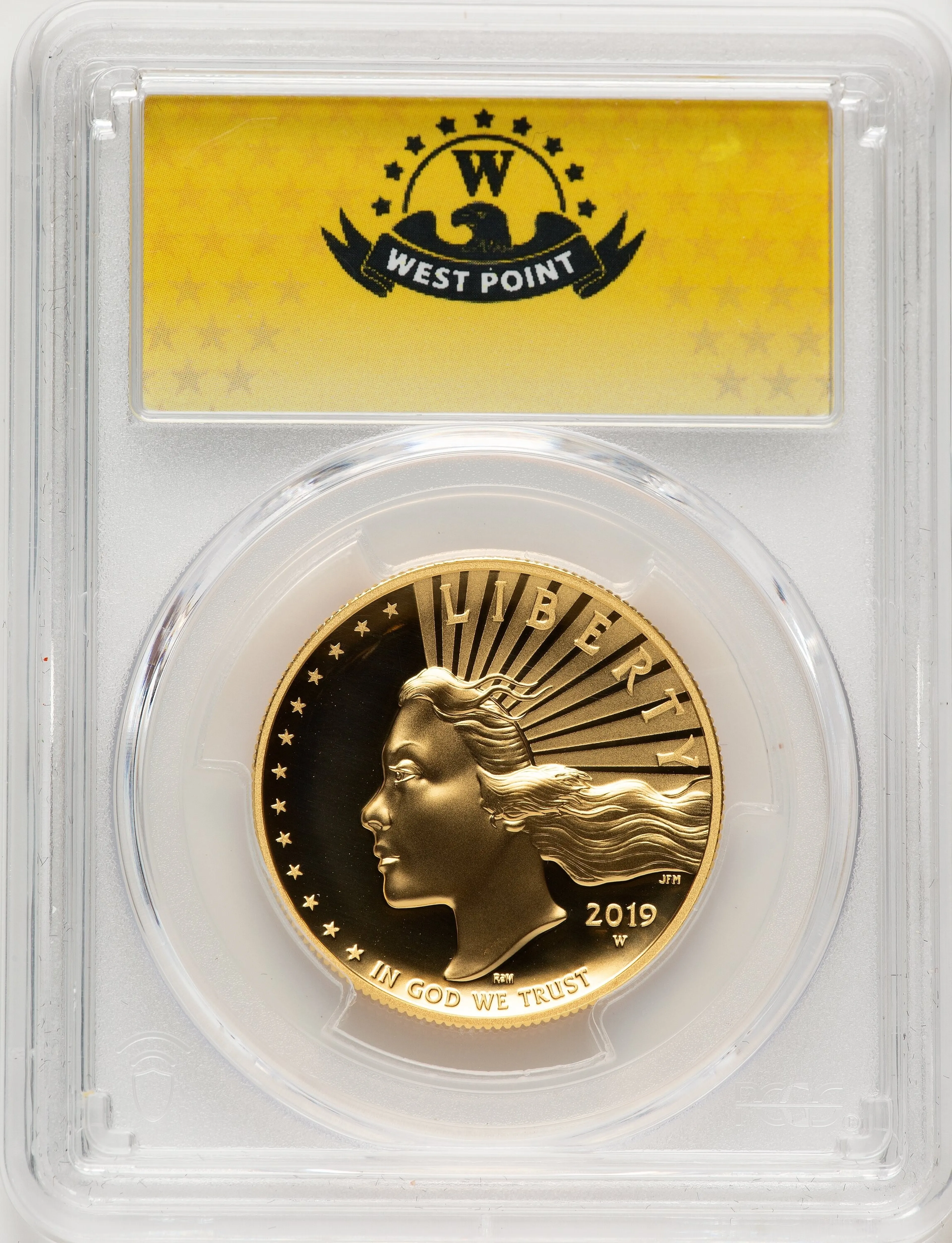 2019-W G$100 American Liberty High Relief, Enhanced, PL WP Mint Hoard Label - Image 1
