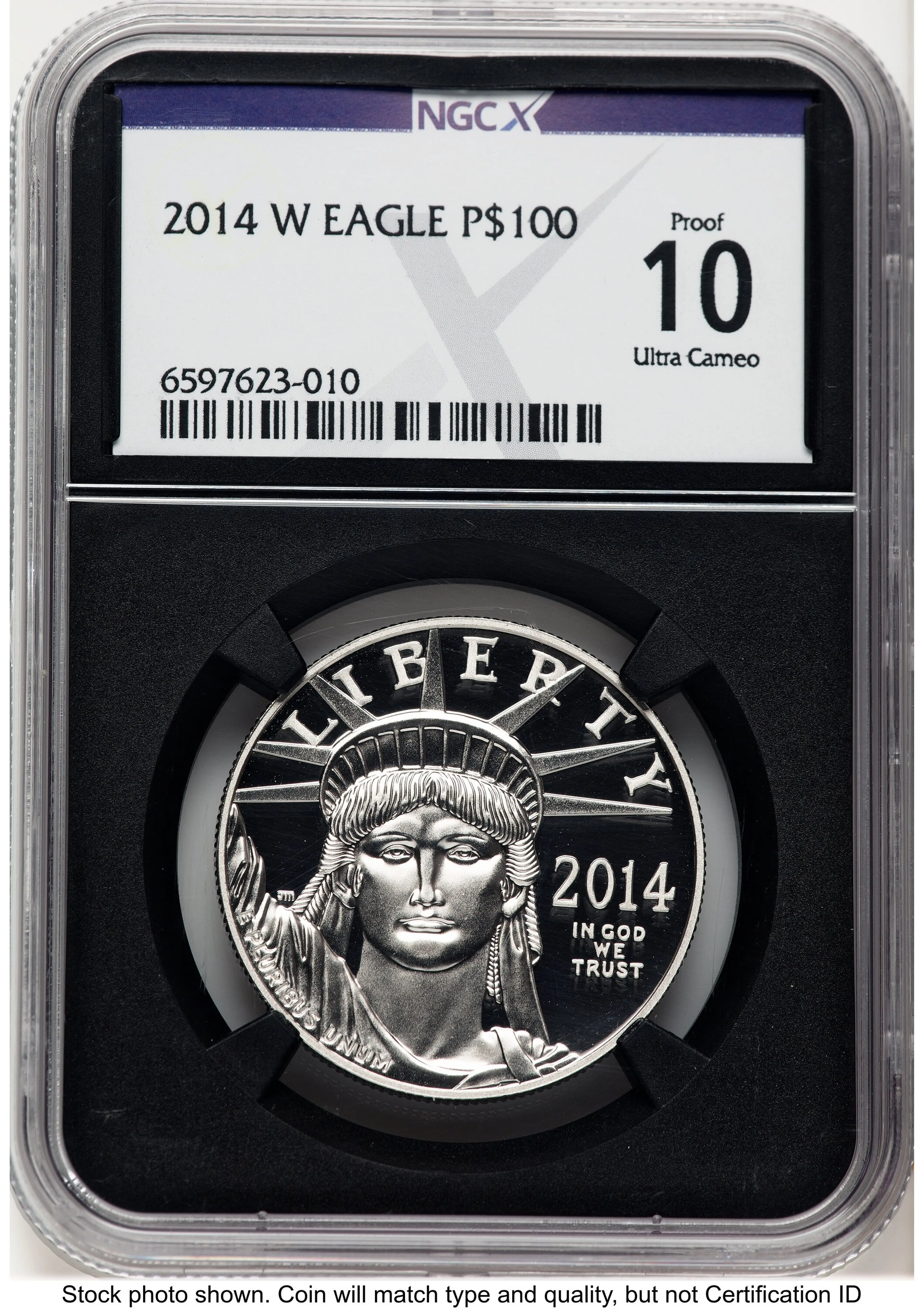2014-W Proof Platinum Eagle 1 oz X-Label Blk Core
