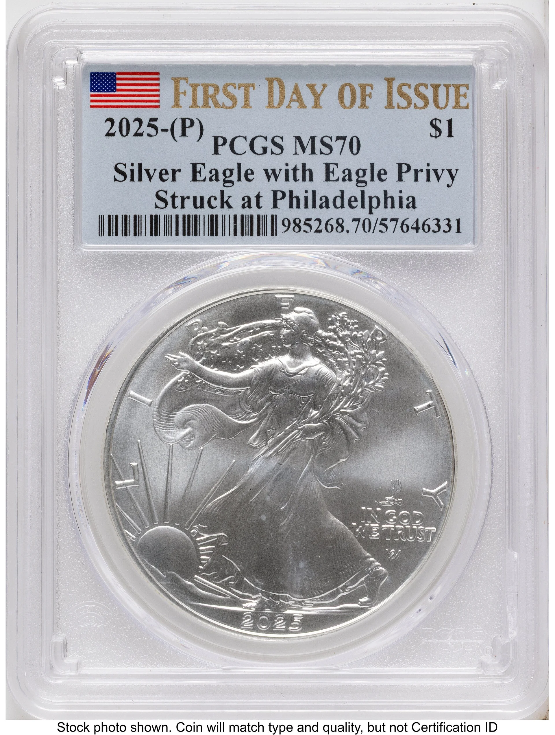2025-(P) Silver Eagle (Privy Mark) FDI Flag - 1