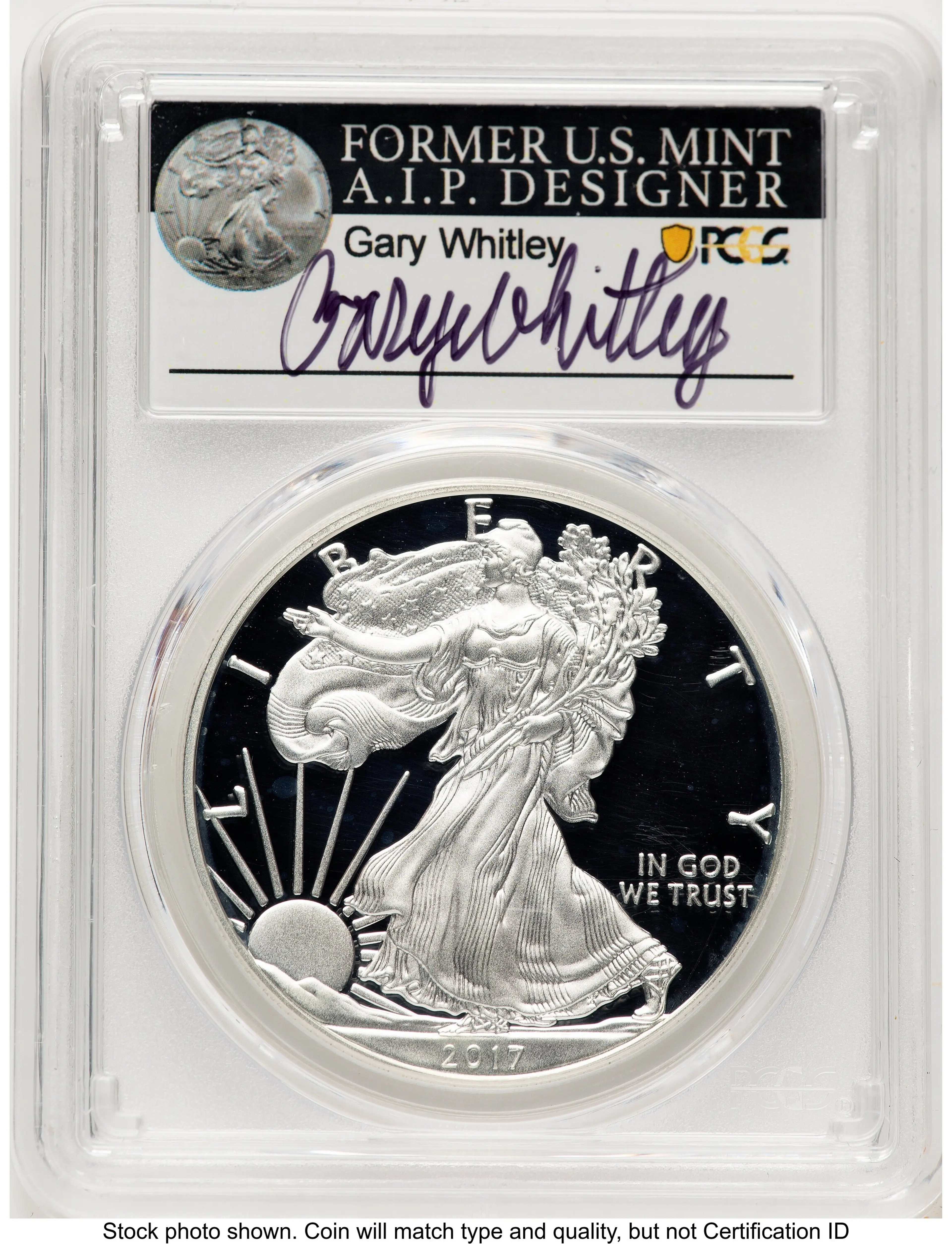 2017-S Proof Silver Eagle Congratulations Set 1 oz FDI Gary Whitley