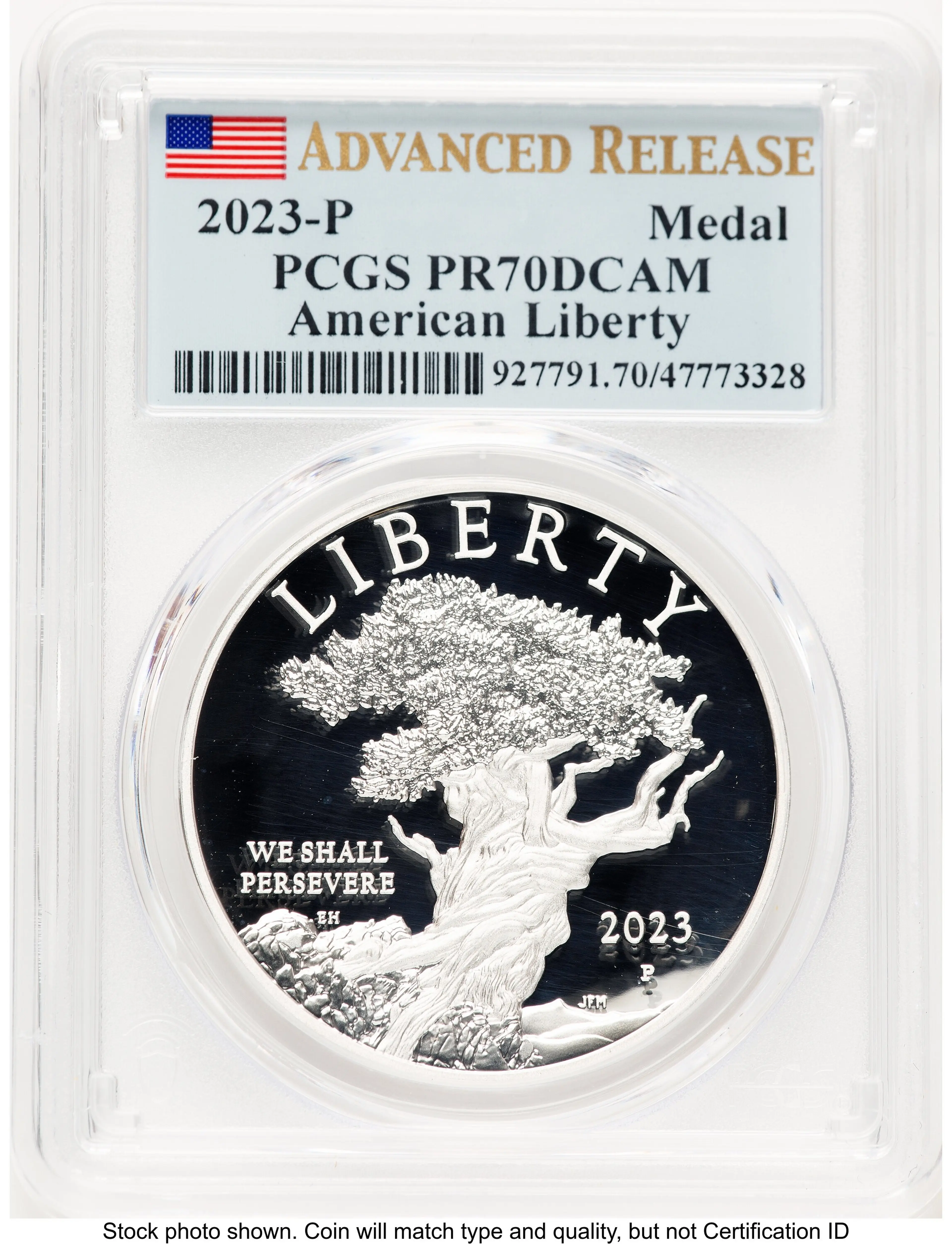 2023-P Silver American Liberty High Relief Medal AR Flag