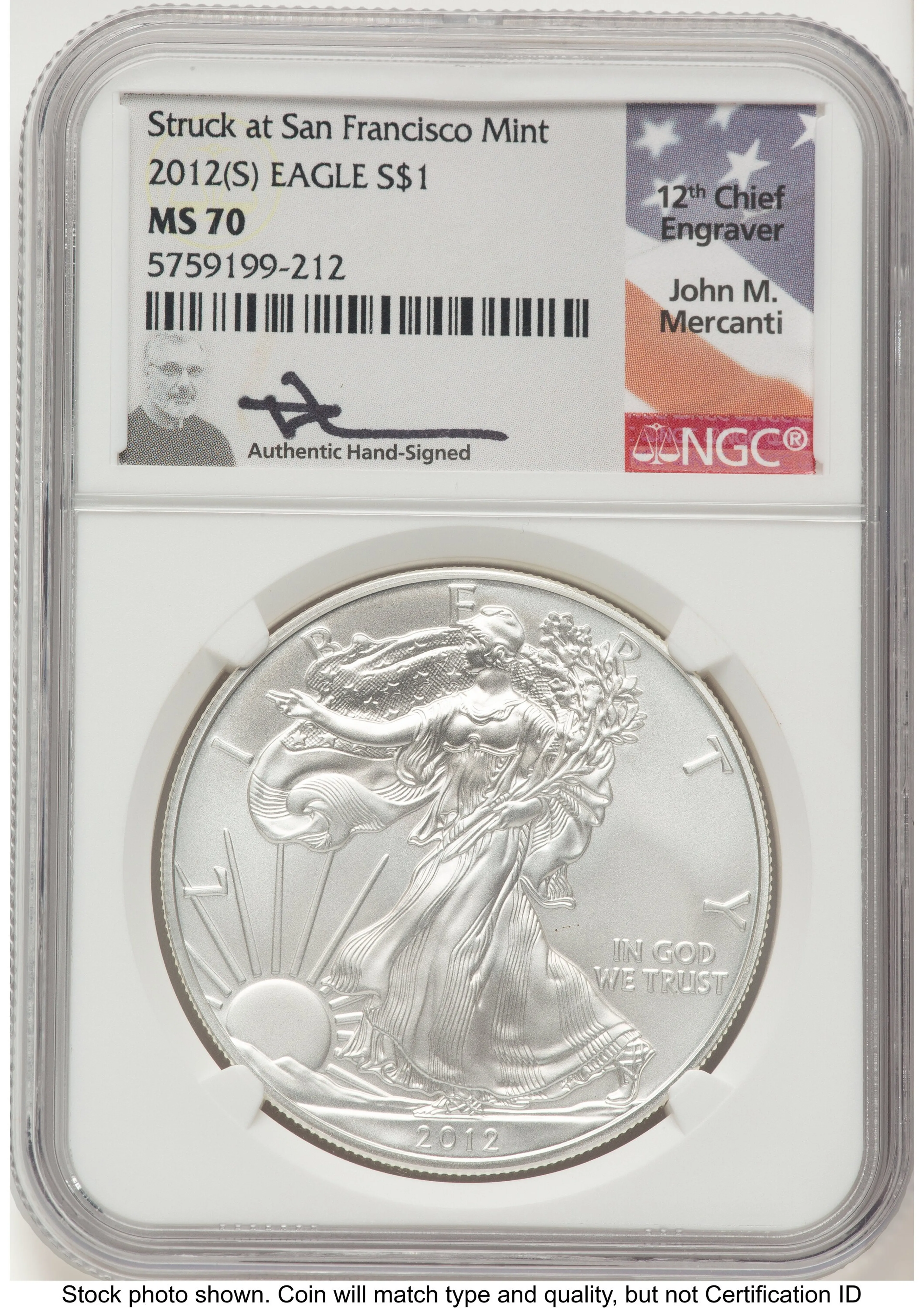 2012-(S) Silver Eagle John Mercanti - Image 1