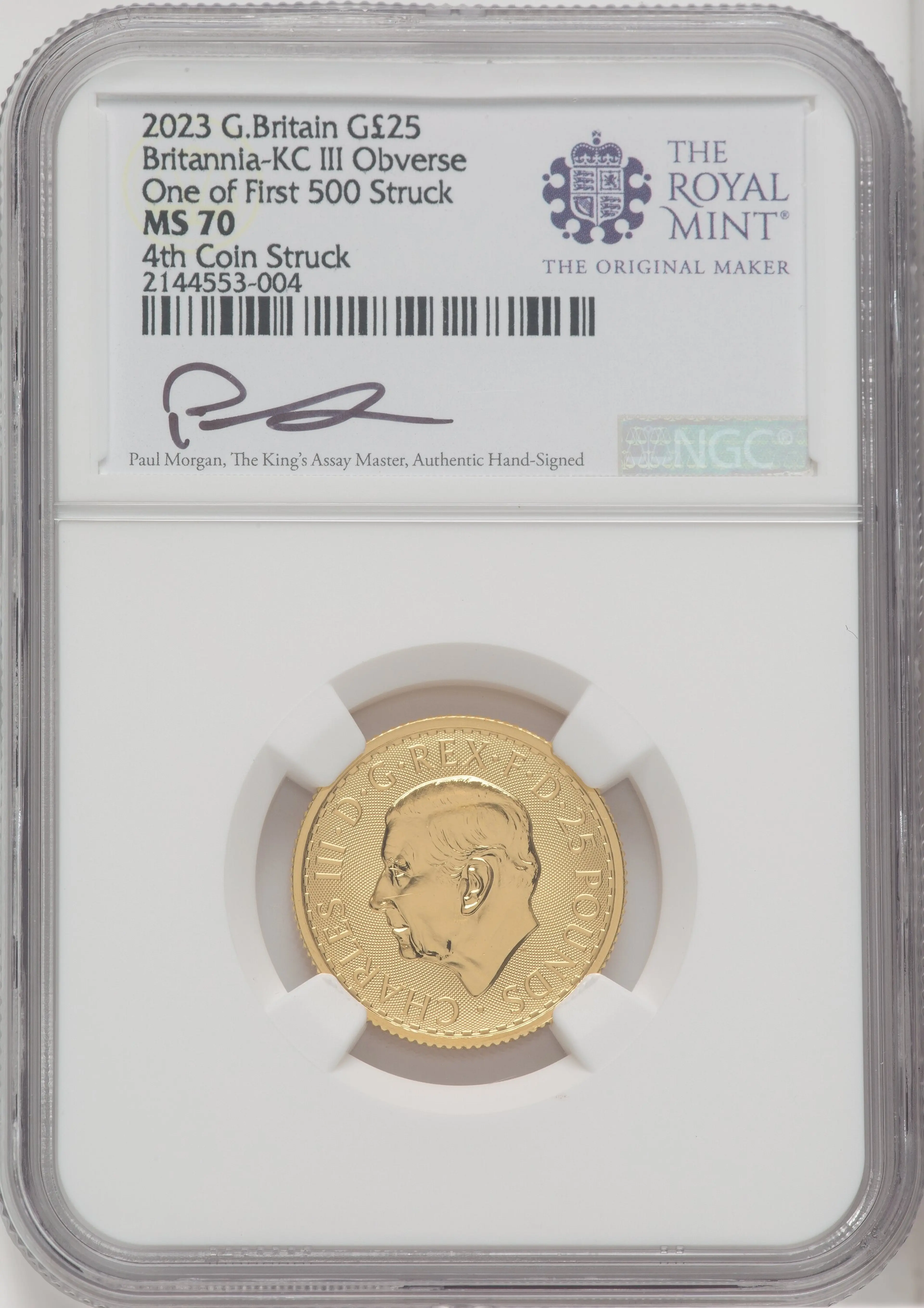 2023 G.B. G25 BRITANNIA-KC III OBVERSE 4TH COIN STRUCK