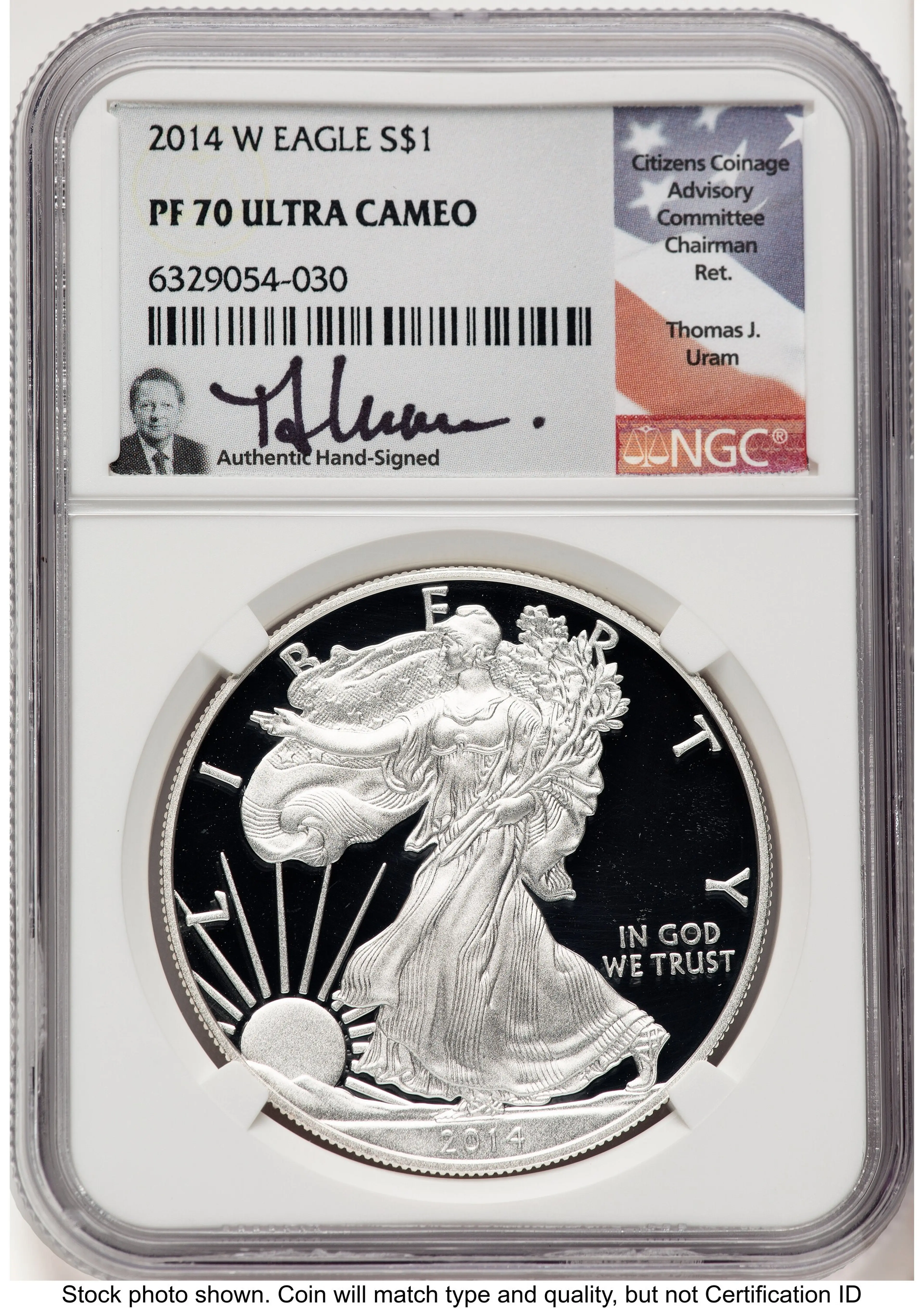 2014-W Proof Silver Eagle 1 oz Thomas Uram