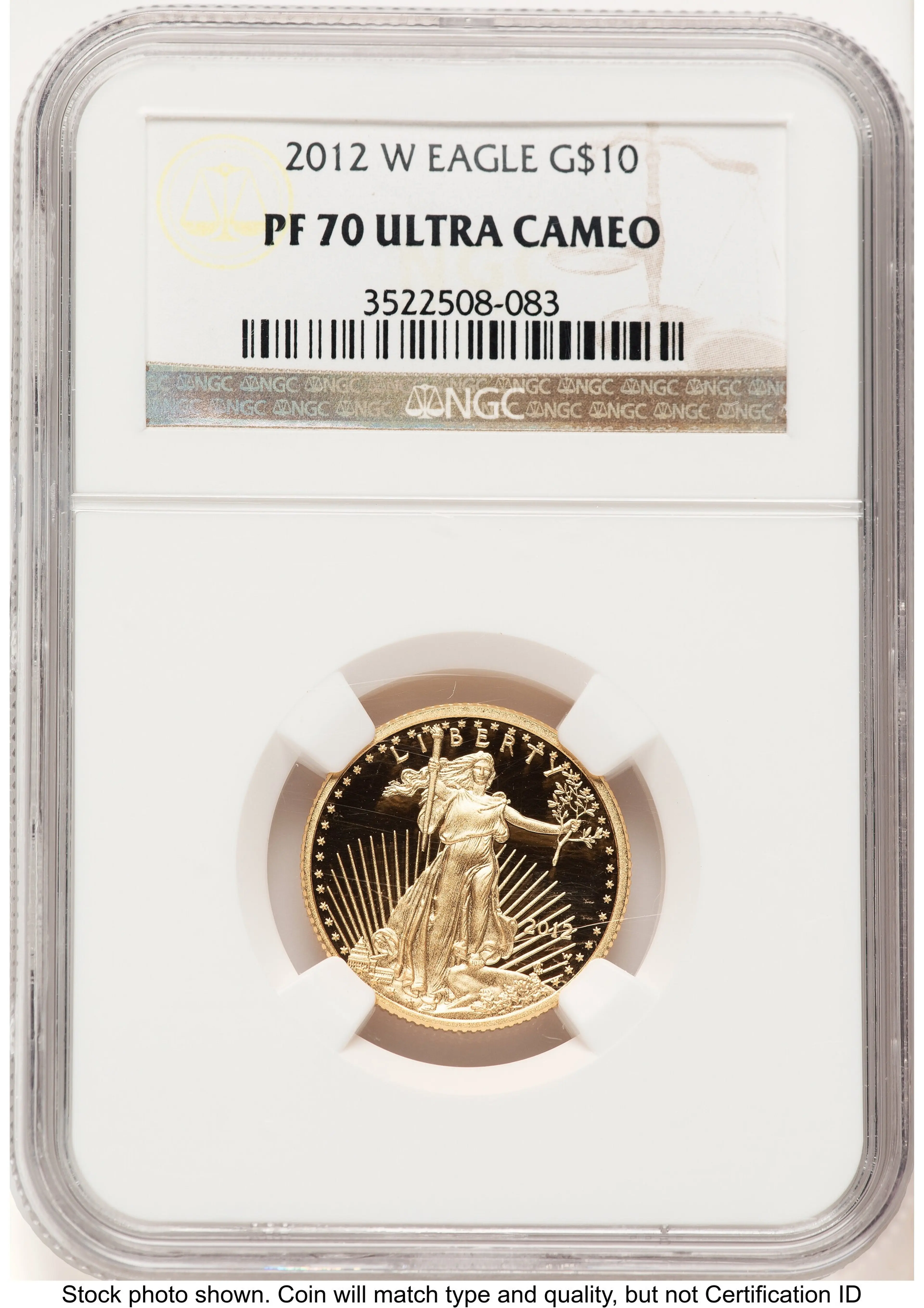 2012-W Proof Gold Eagle 1/4 oz Brown Label