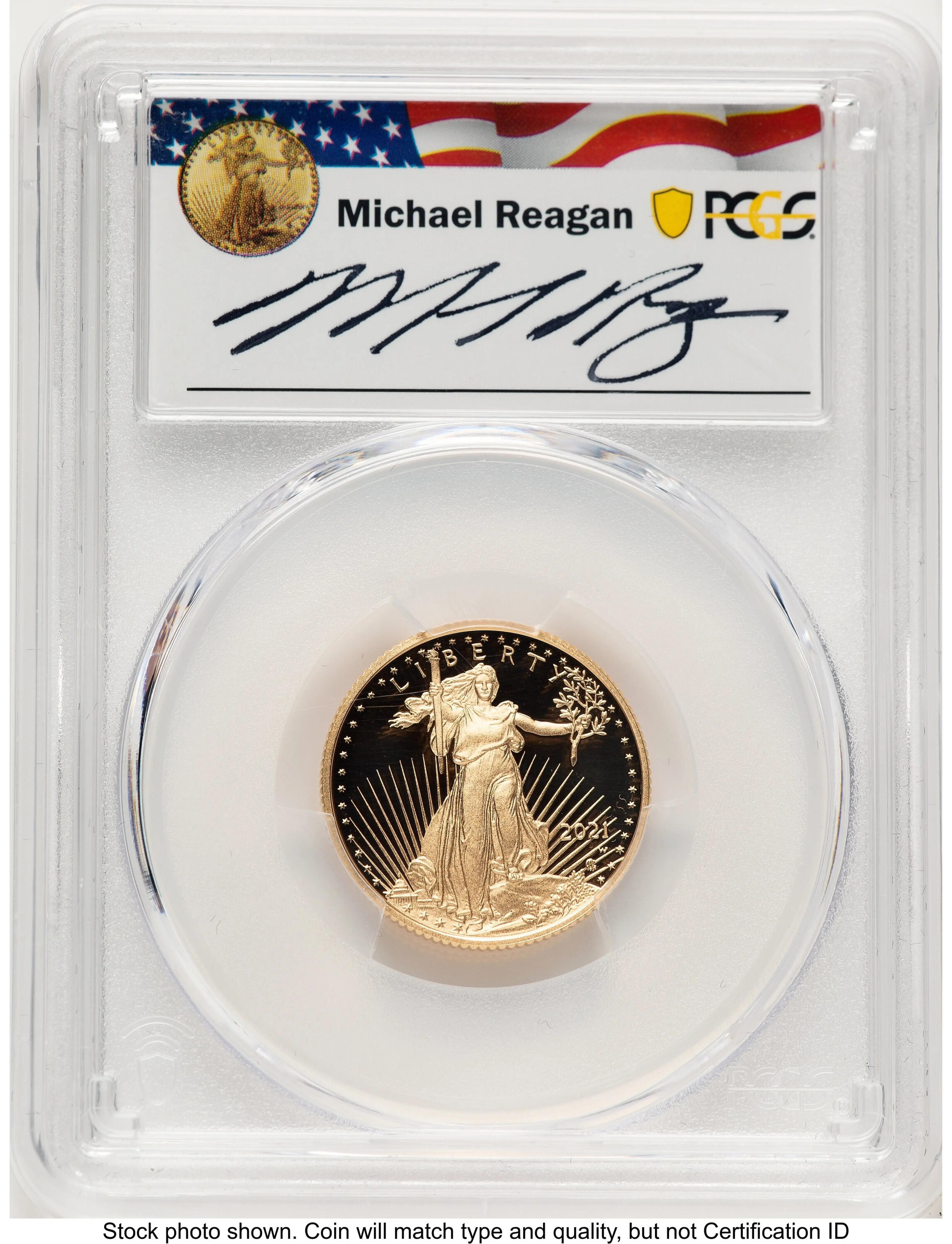 2021-W Type 2 Proof Gold Eagle 1/4 oz FDI Reagan Legacy Series Michael Reagan