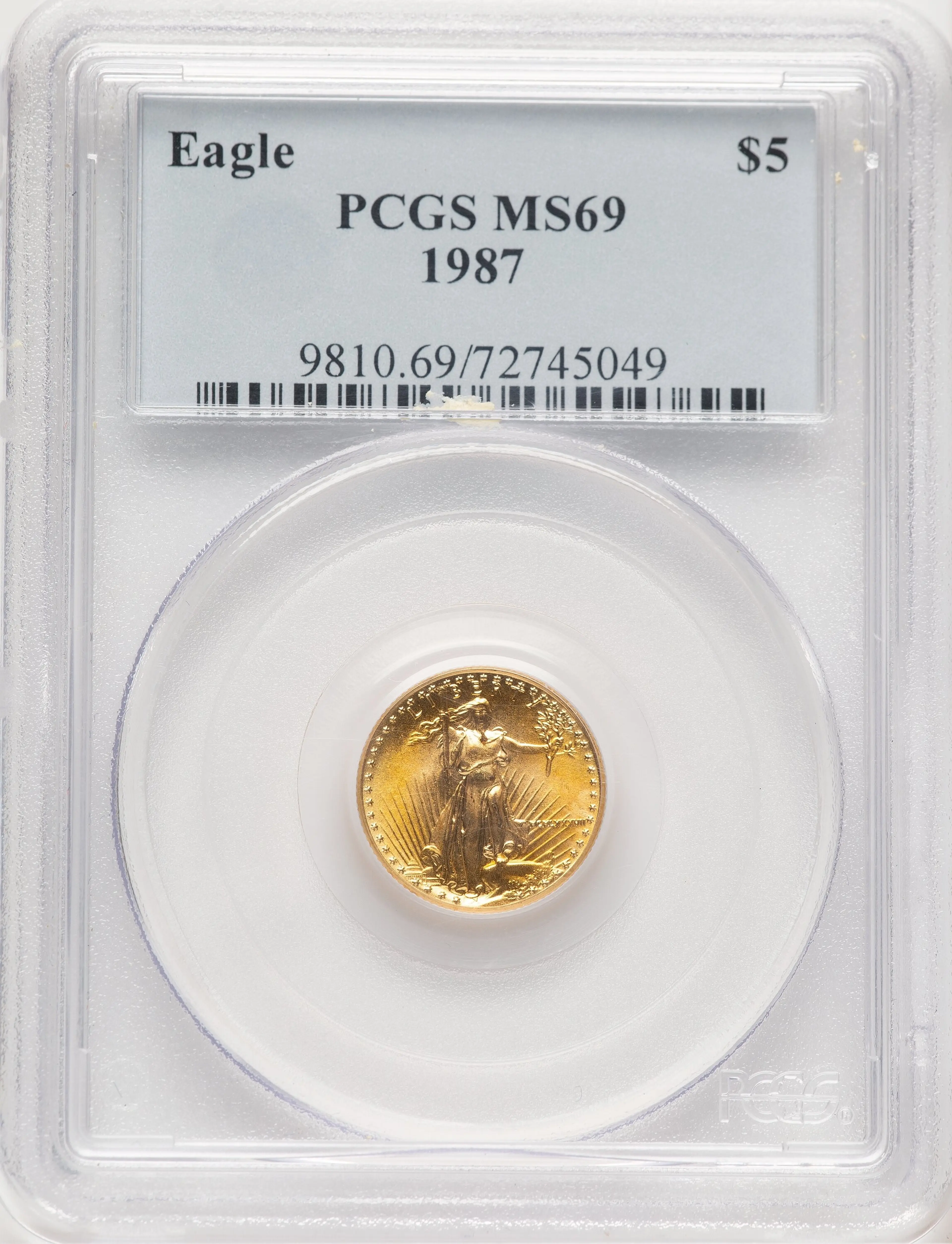 1987 Gold Eagle 1/10 oz Blue Label