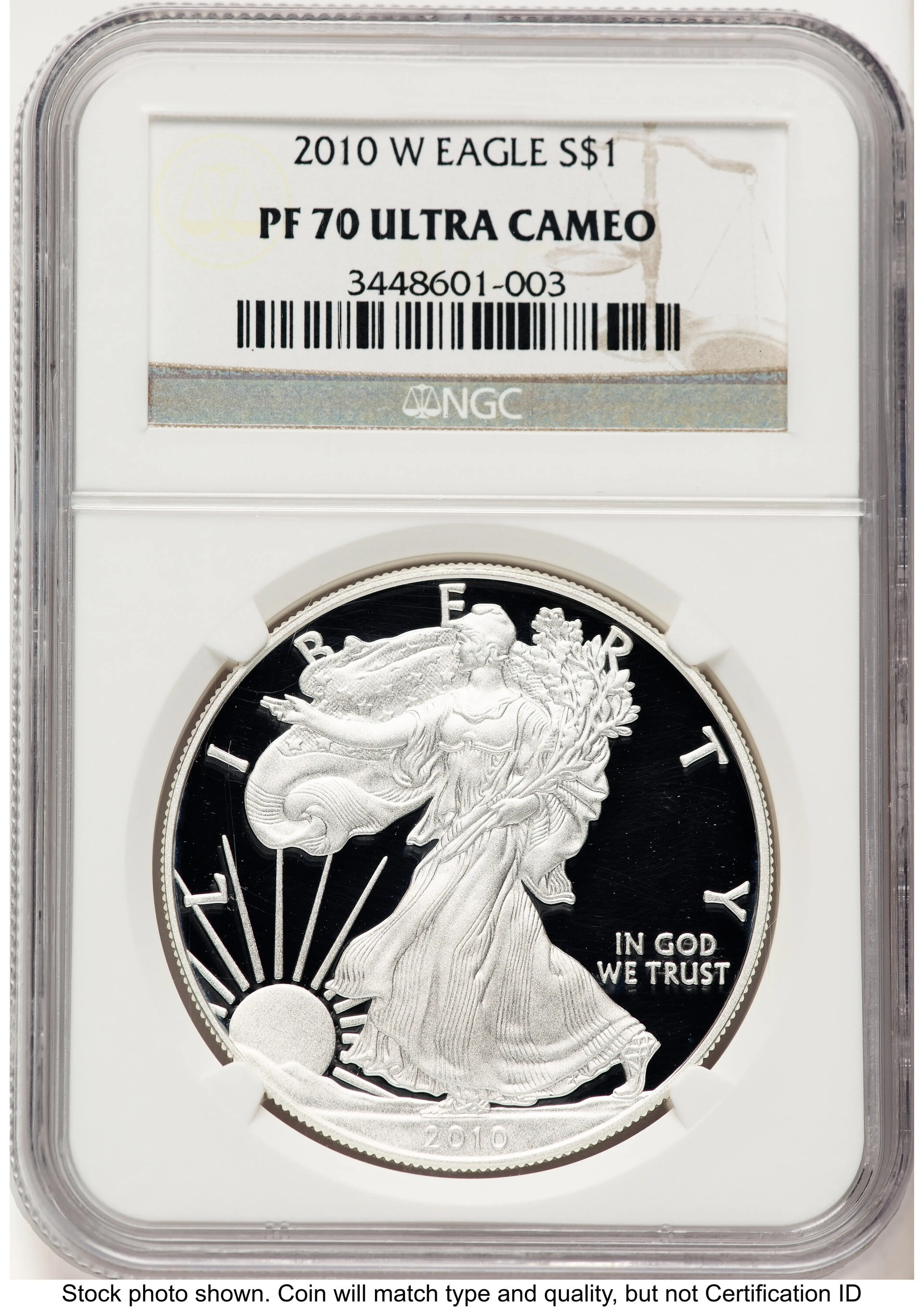 2010-W Proof Silver Eagle 1 oz Brown Label