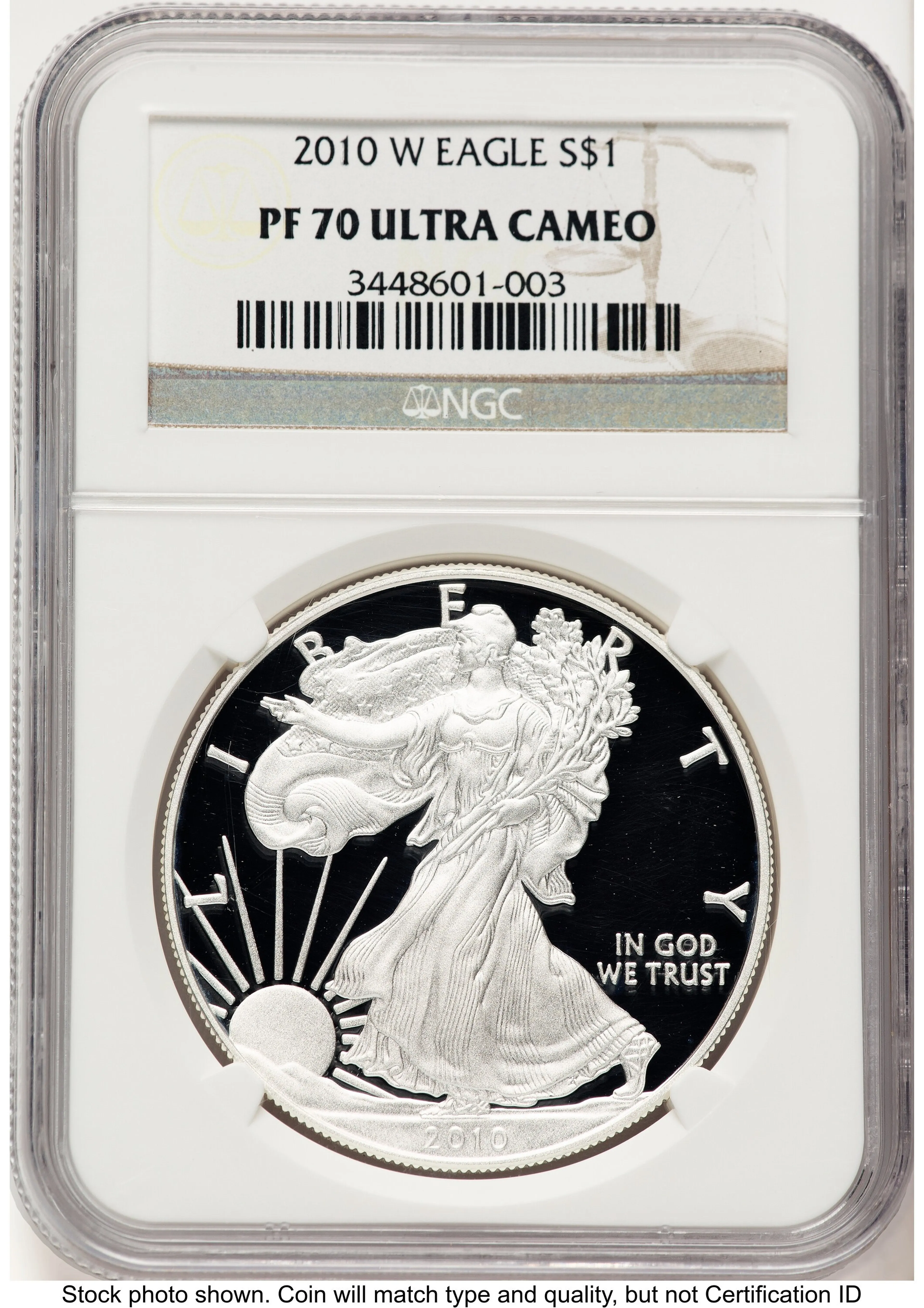 2010-W Proof Silver Eagle 1 oz Brown Label - Image 1