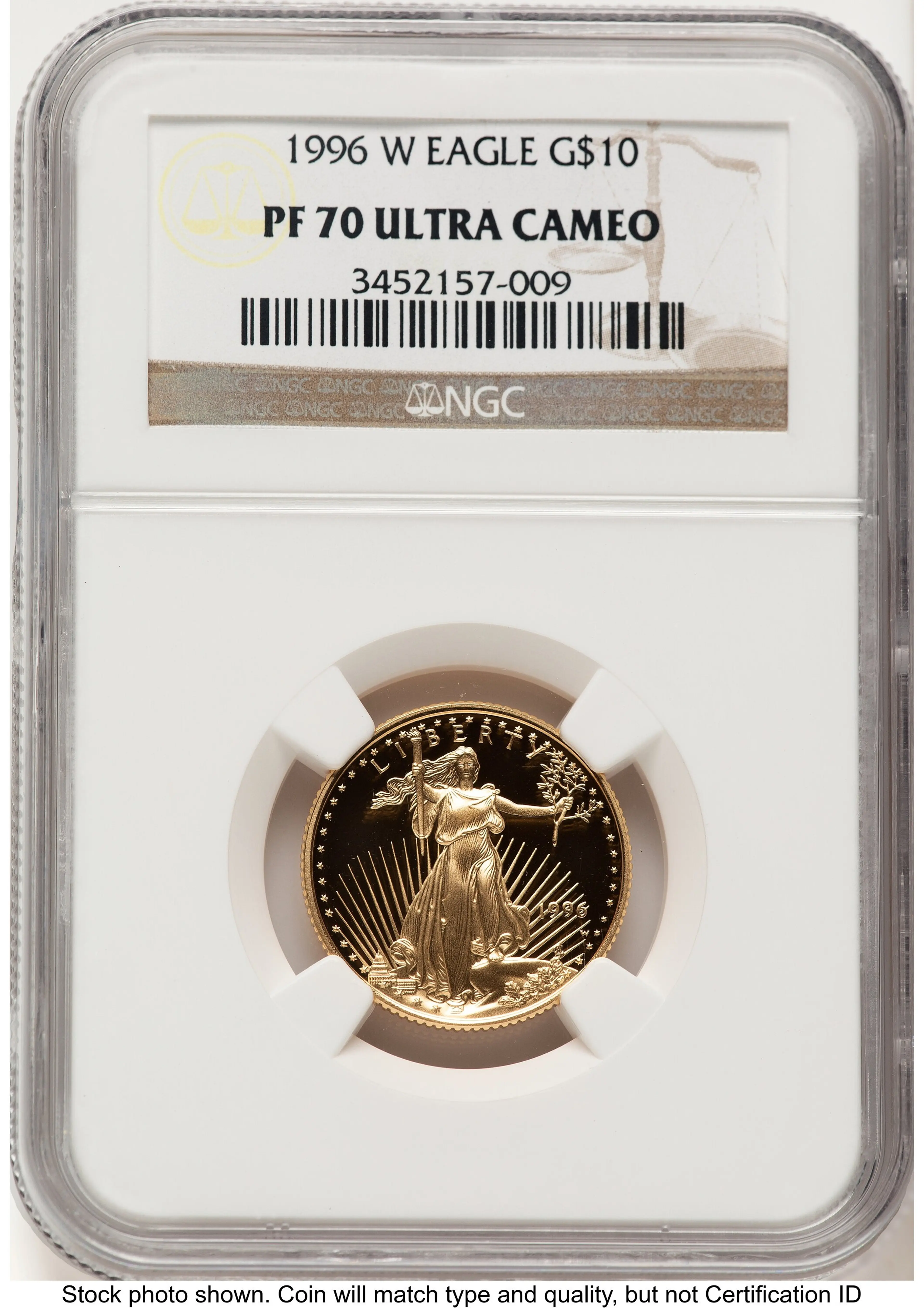 1996-W Proof Gold Eagle 1/4 oz Brown Label