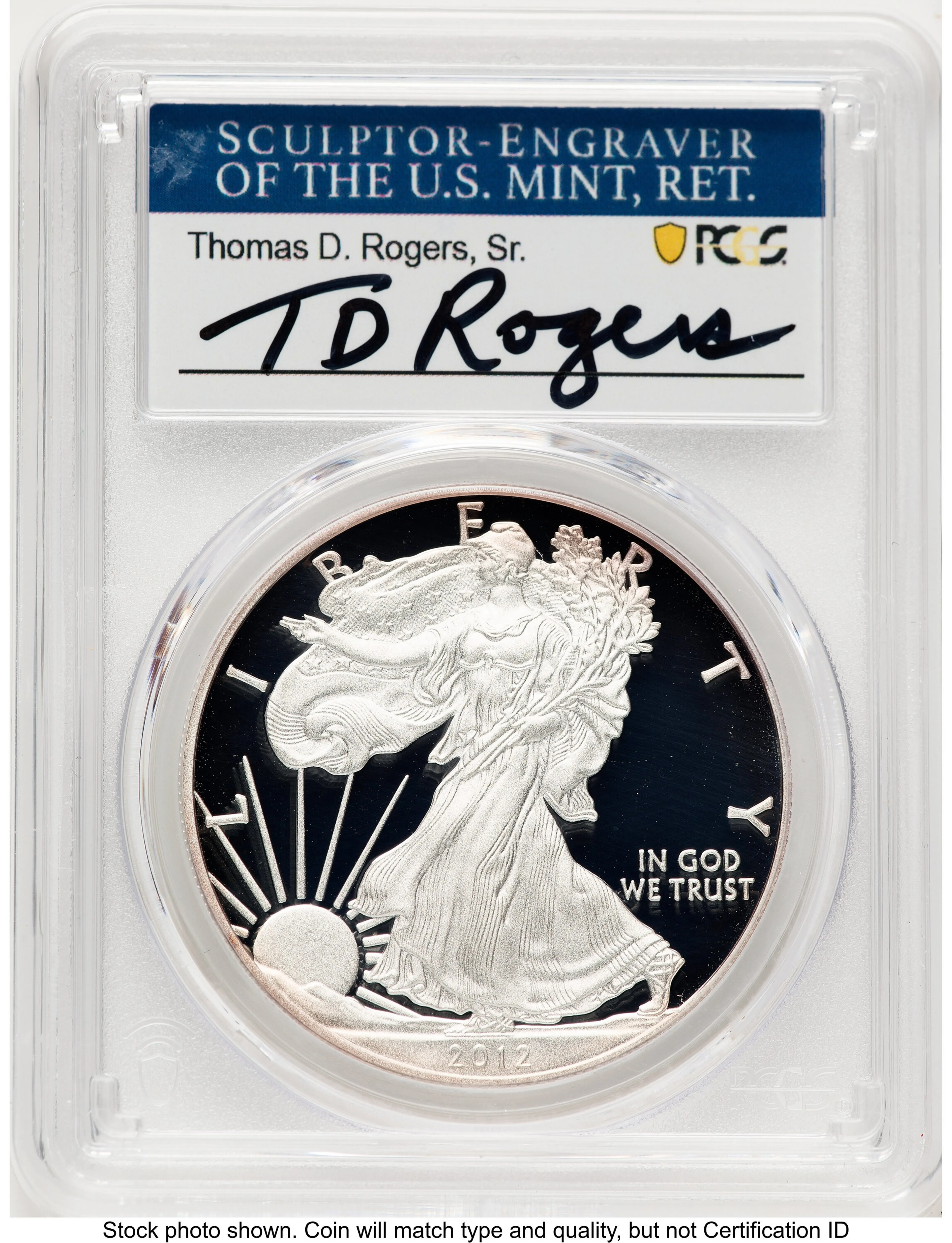 2012-W Proof Silver Eagle 1 oz TD Rogers - Image 1
