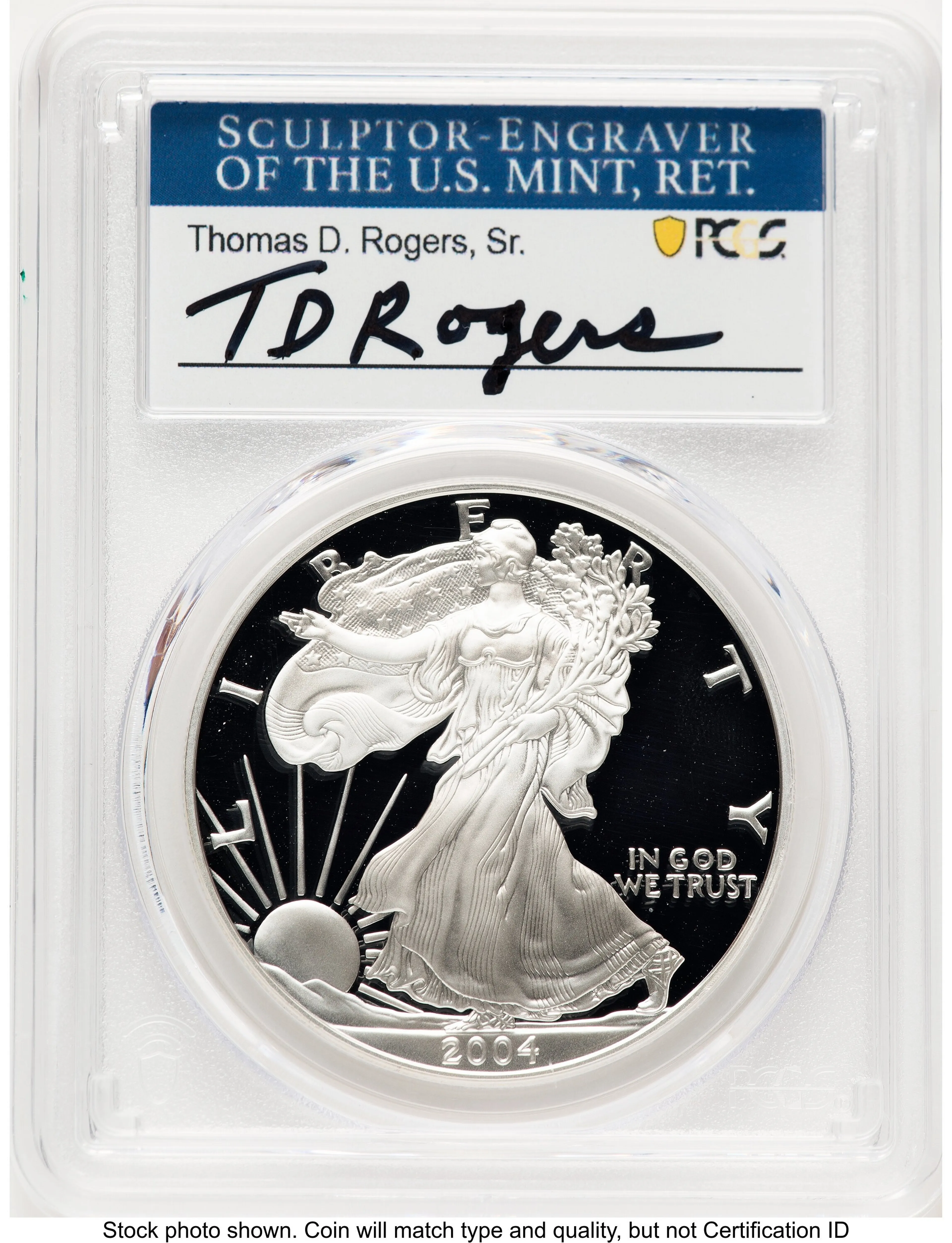 2004-W Proof Silver Eagle 1 oz TD Rogers - Image 1