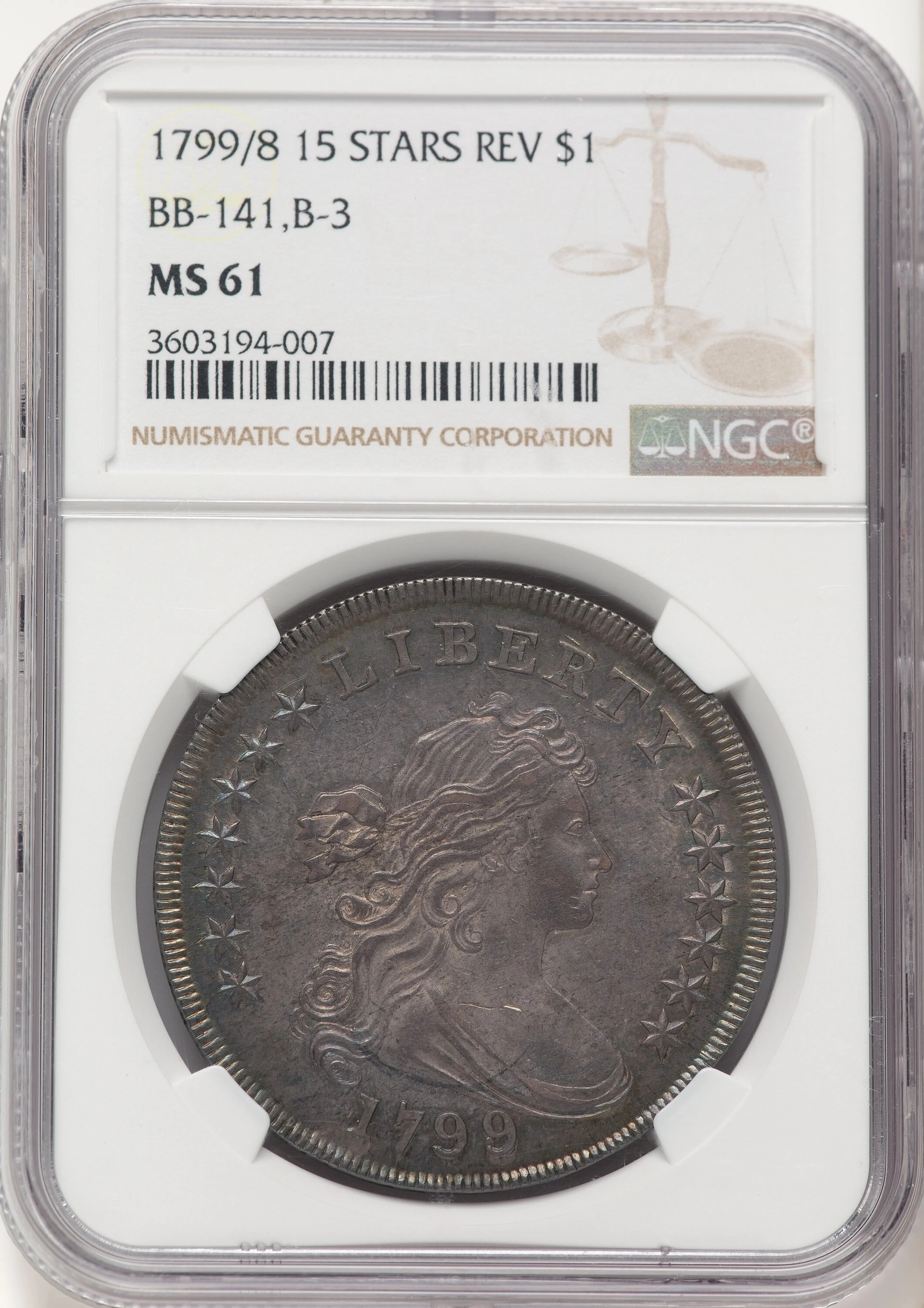 1799/8 $1 B-3 BB-141, MS