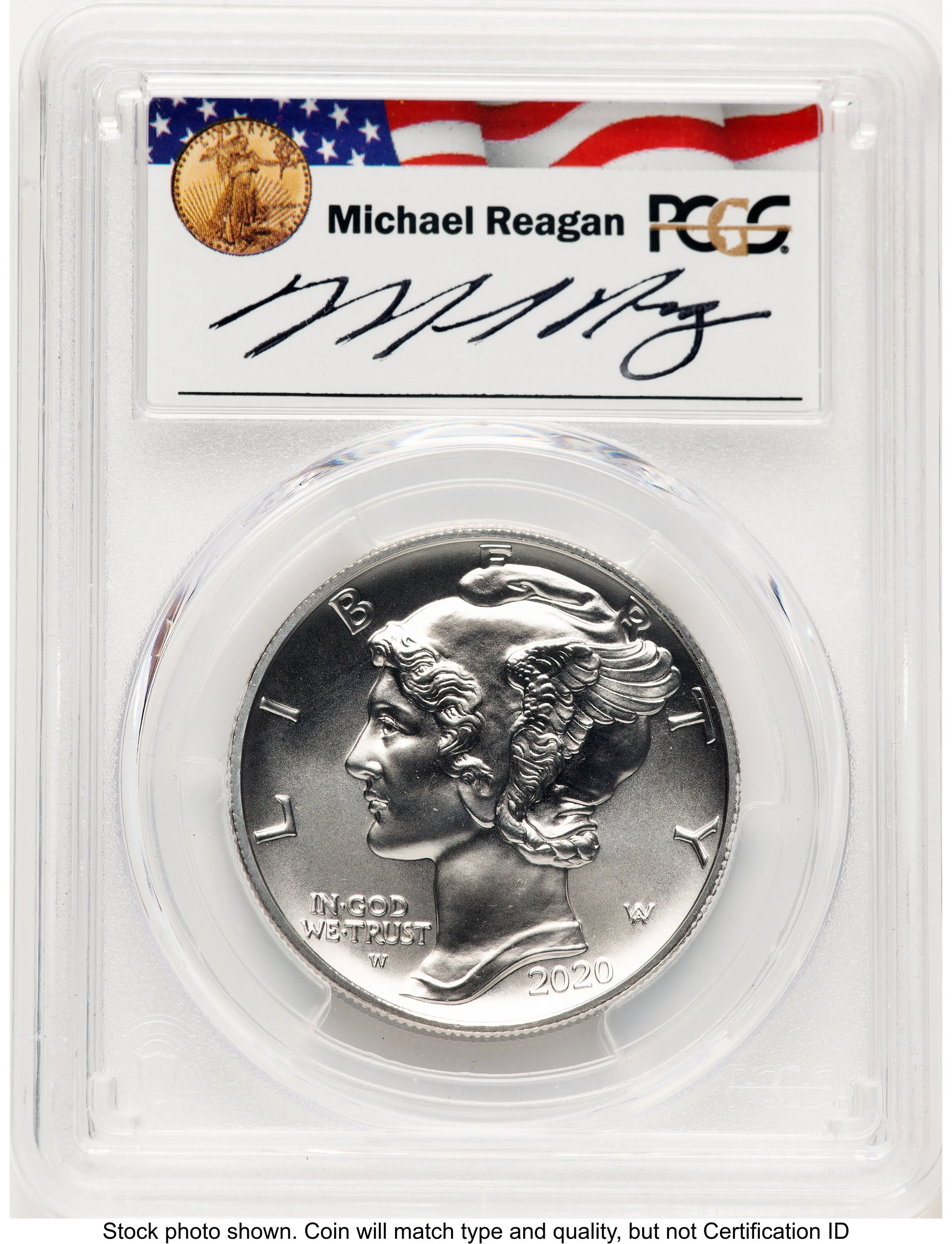 2020-W Palladium Eagle 1 oz Burnished Reagan Legacy Series Michael Reagan