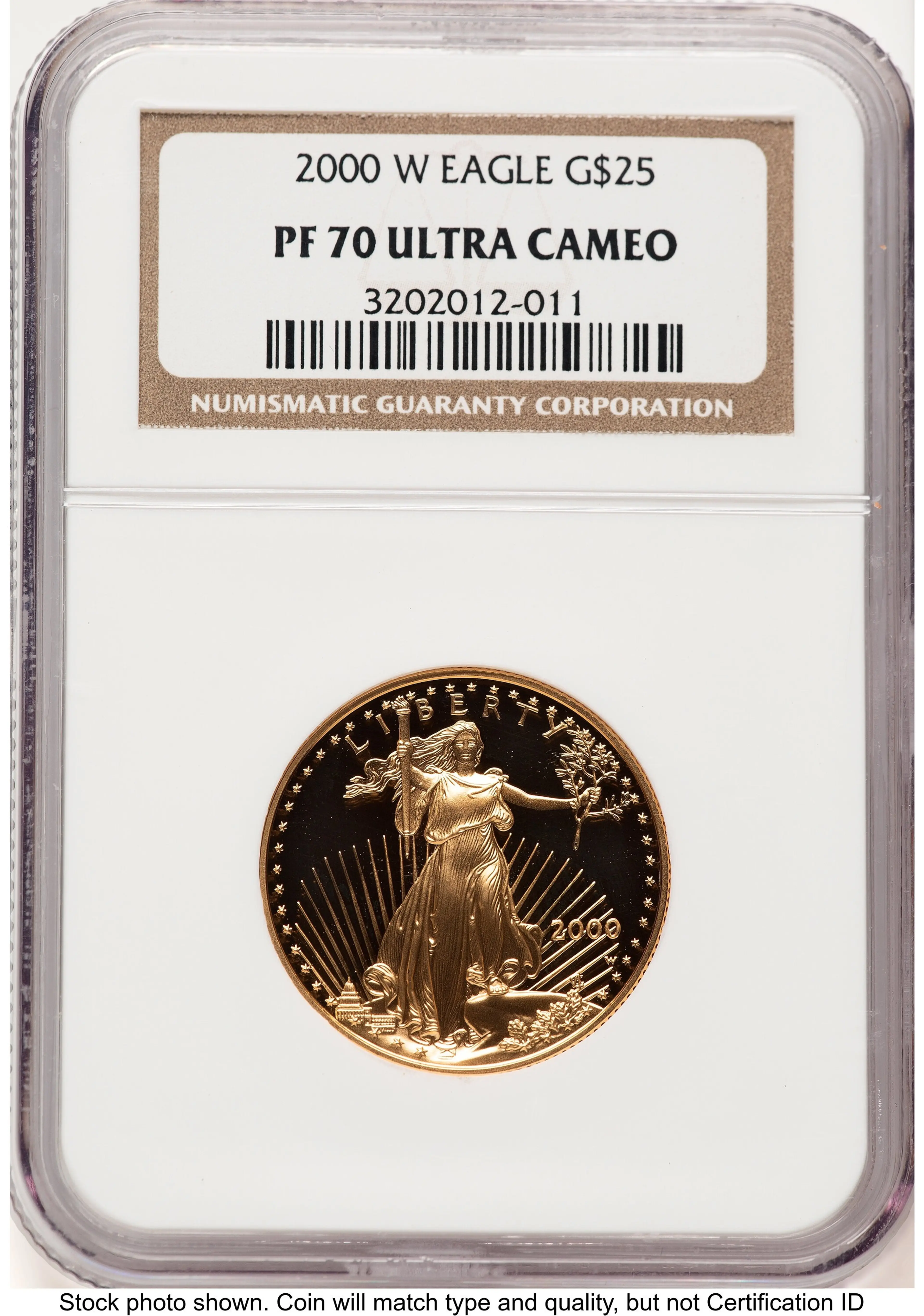 2000-W Proof Gold Eagle 1/2 oz Brown Label