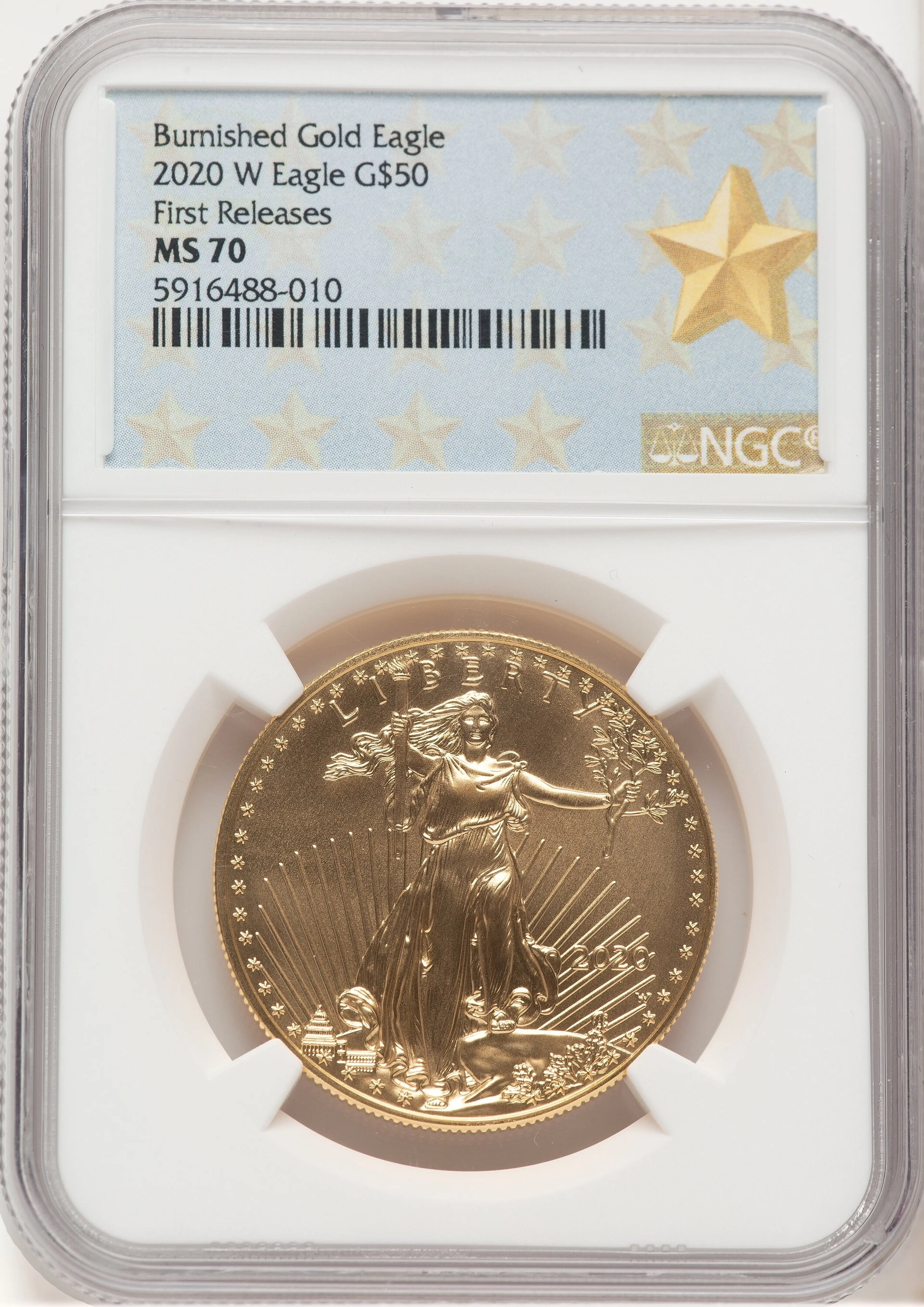2020-W Burnished Gold Eagle 1 oz FR West Point Star Label
