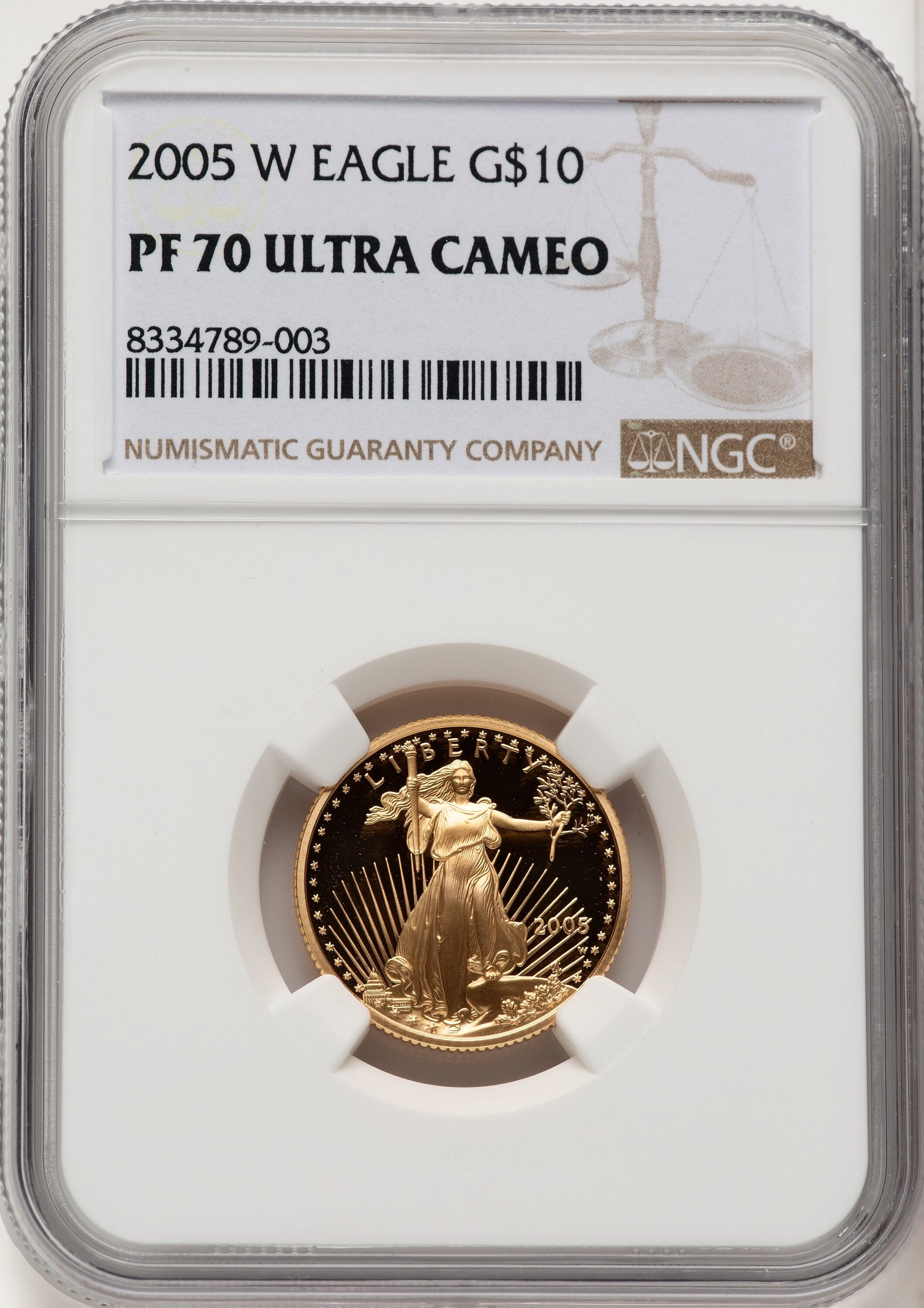 2005-W Proof Gold Eagle 1/4 oz Brown Label