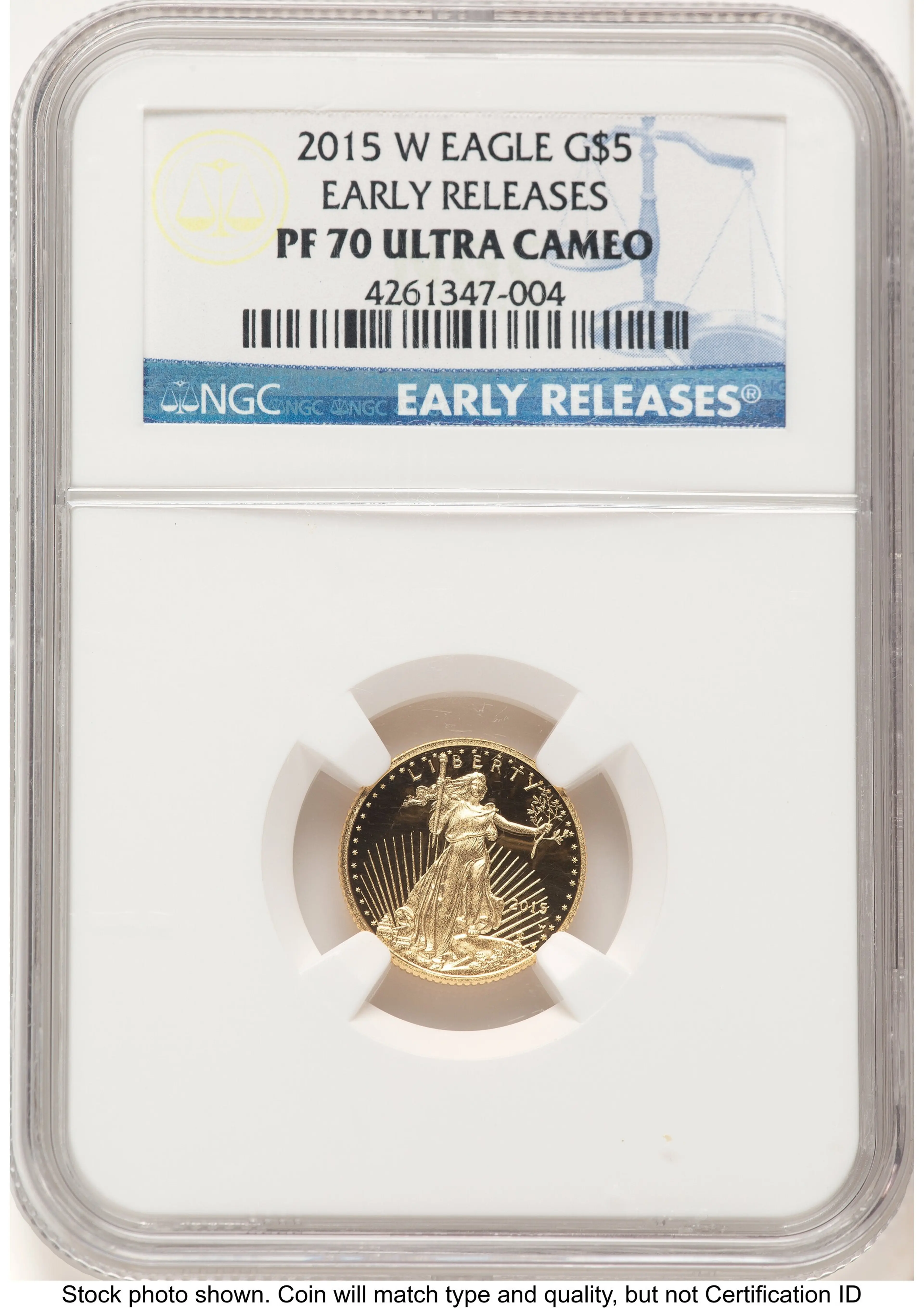2015-W Proof Gold Eagle 1/10 oz ER Blue