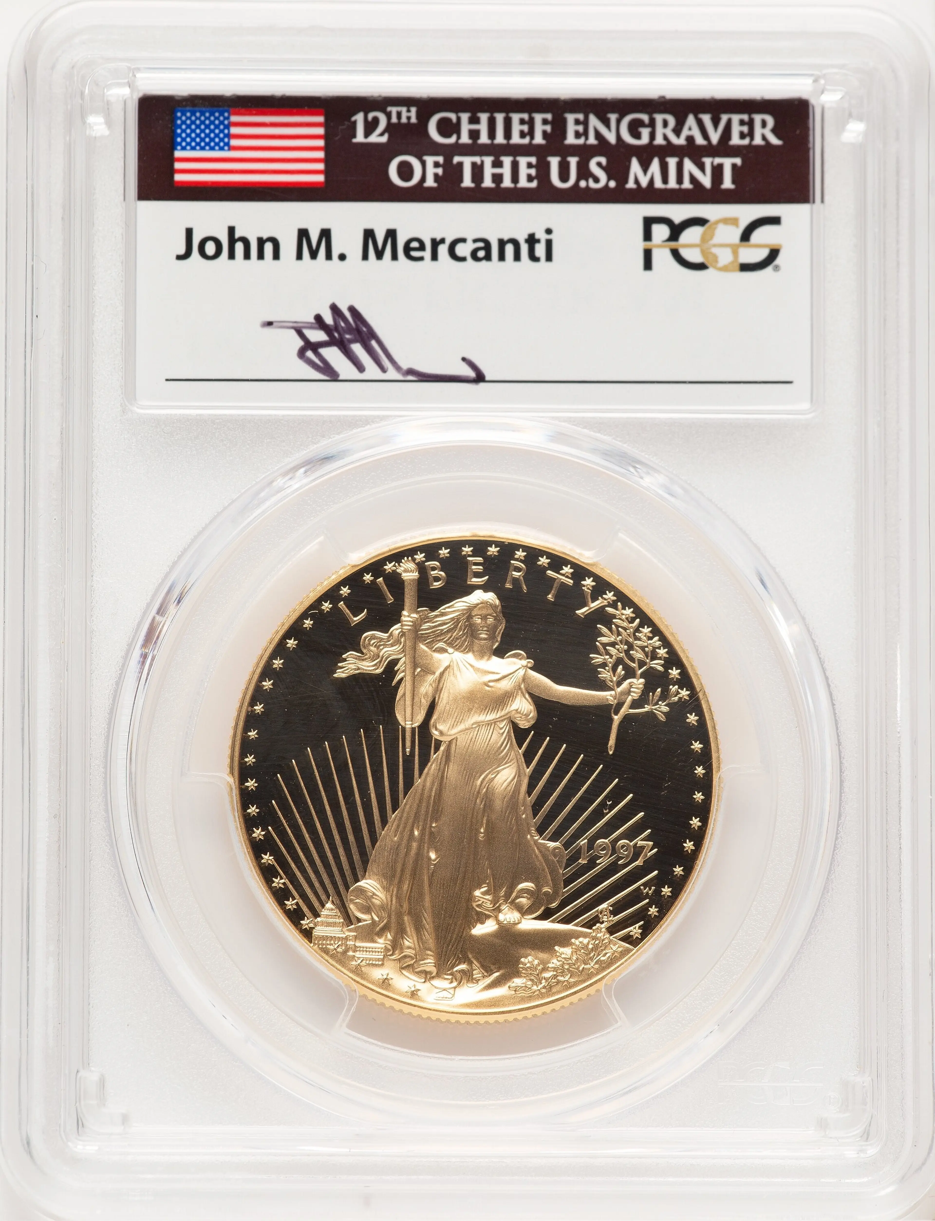 1997-W Proof Gold Eagle 1 oz John Mercanti