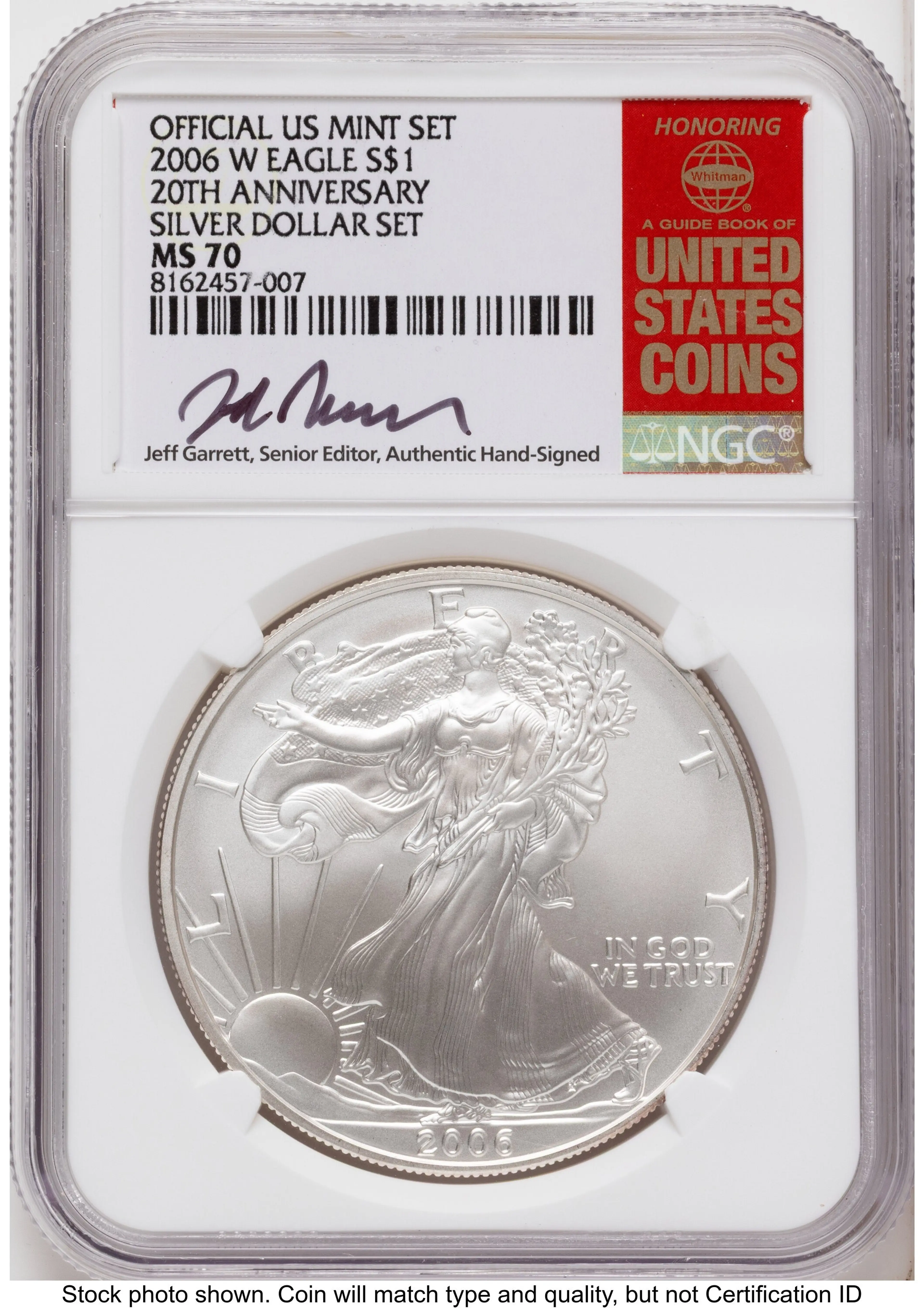 2006 3 Coin 20th Anniversary Silver Eagle Set Jeff Garrett Red Book 20th Anniversary Set