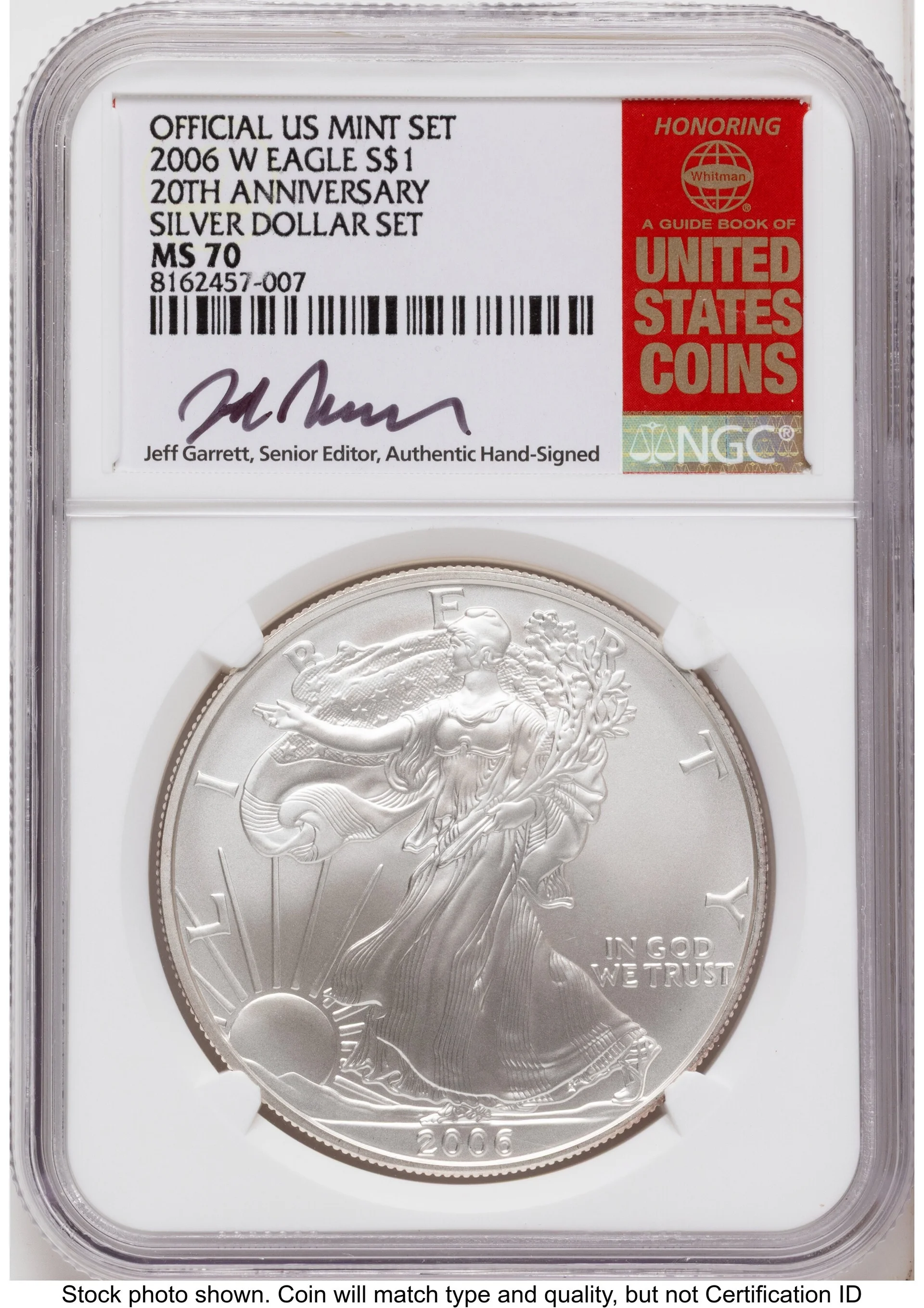 2006 3 Coin 20th Anniversary Silver Eagle Set Jeff Garrett Red Book 20th Anniversary Set - 1