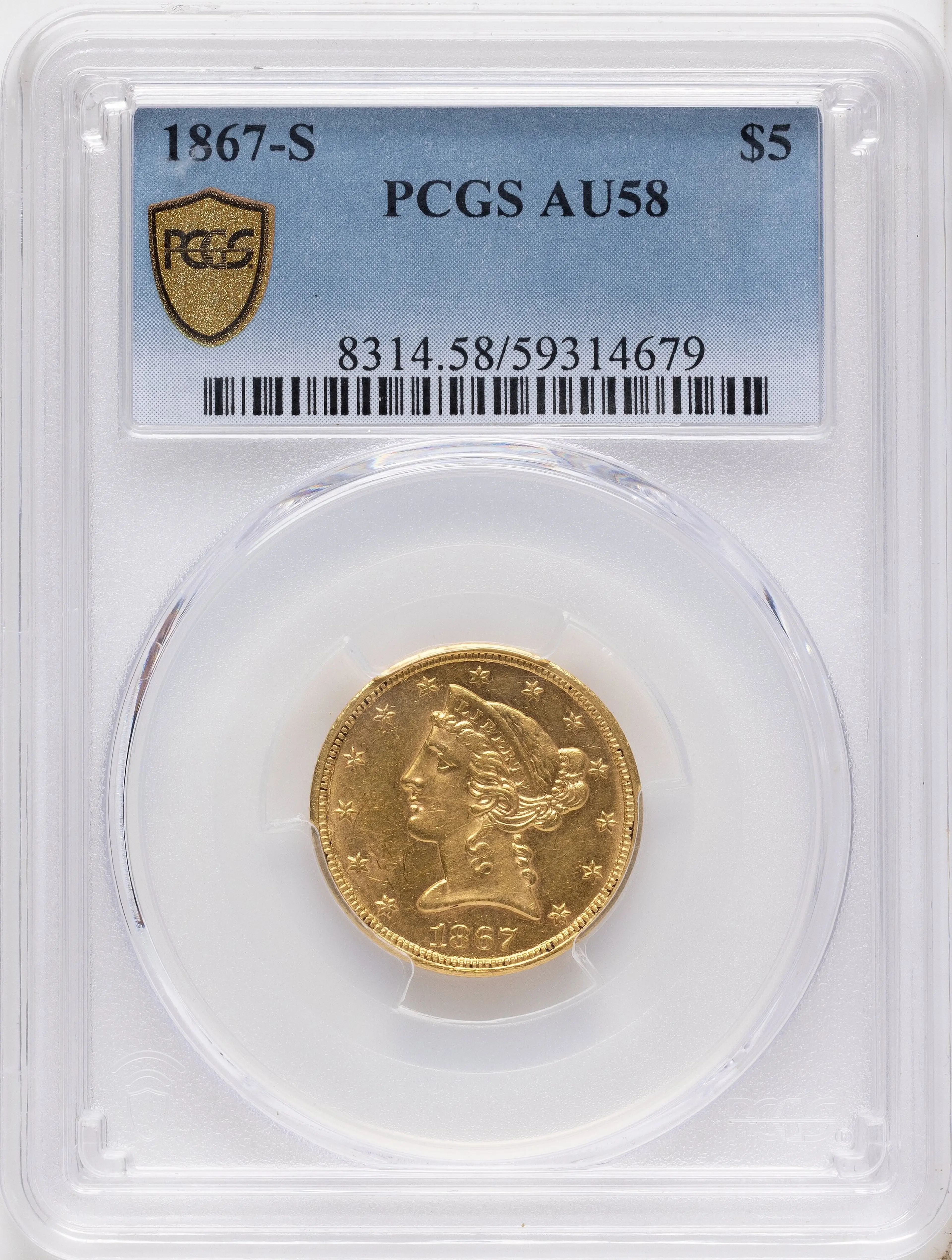 1867-S $5