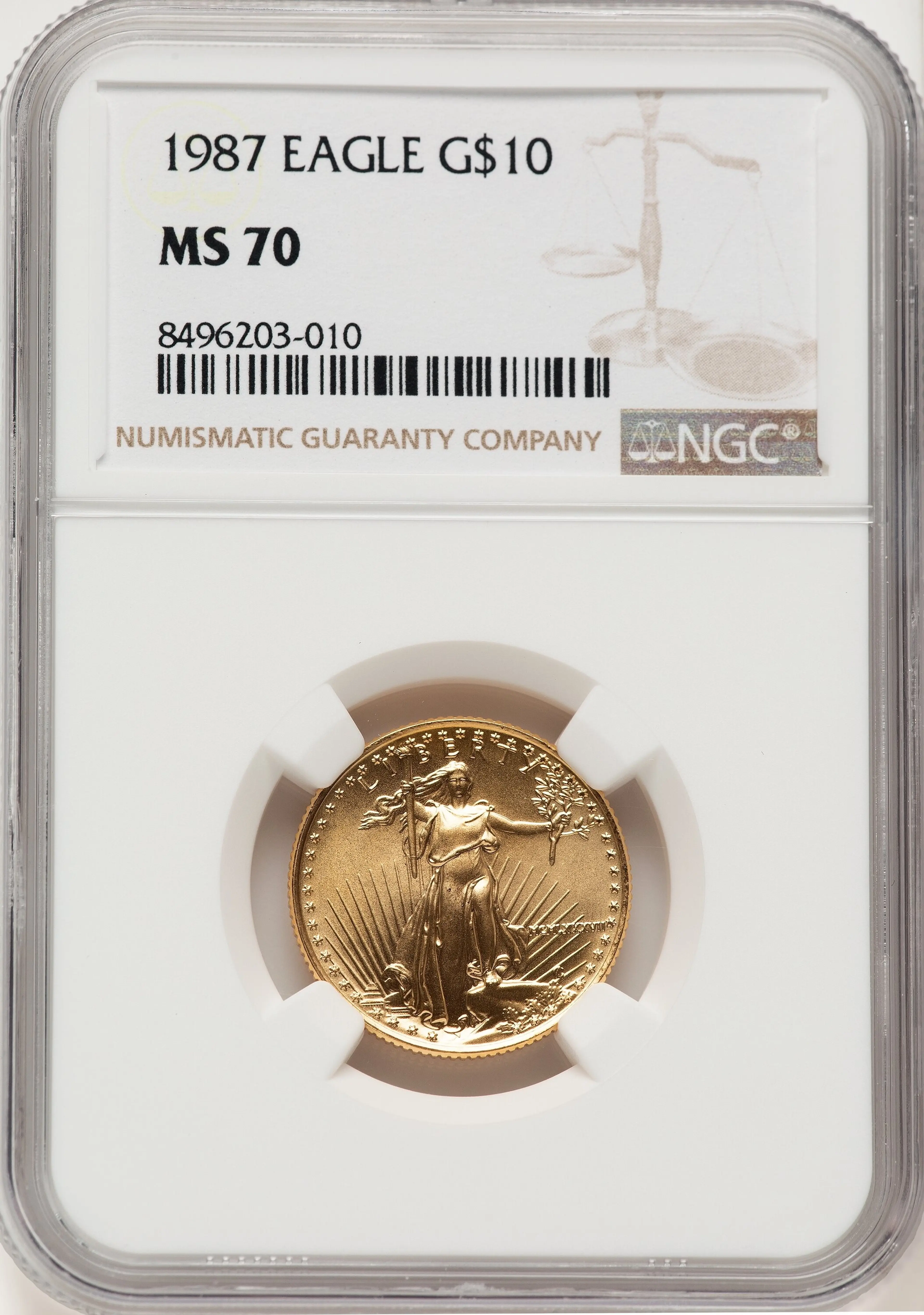 1987 $10 Quarter-Ounce Gold Eagle, MS