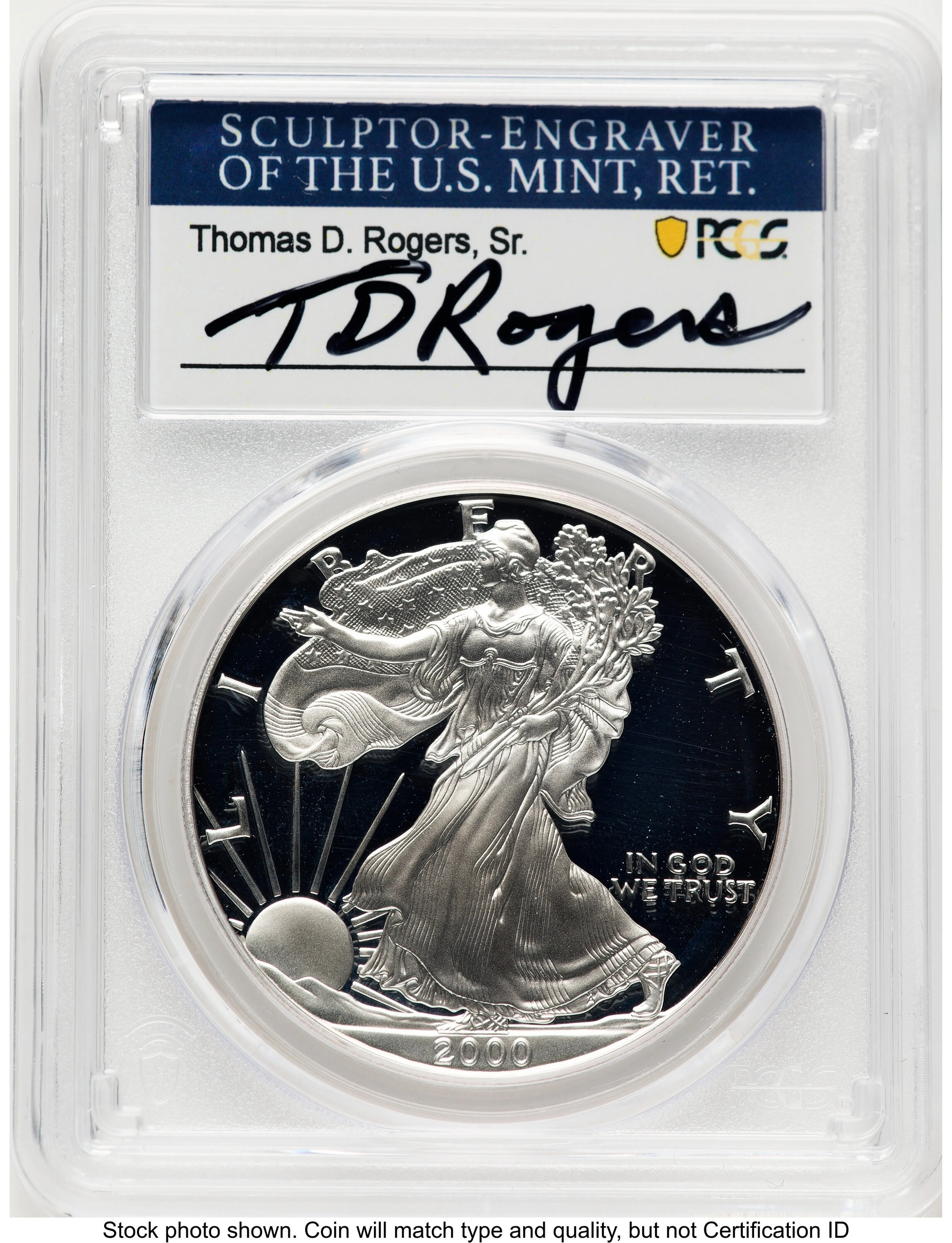 2000-P Proof Silver Eagle 1 oz TD Rogers - Image 1
