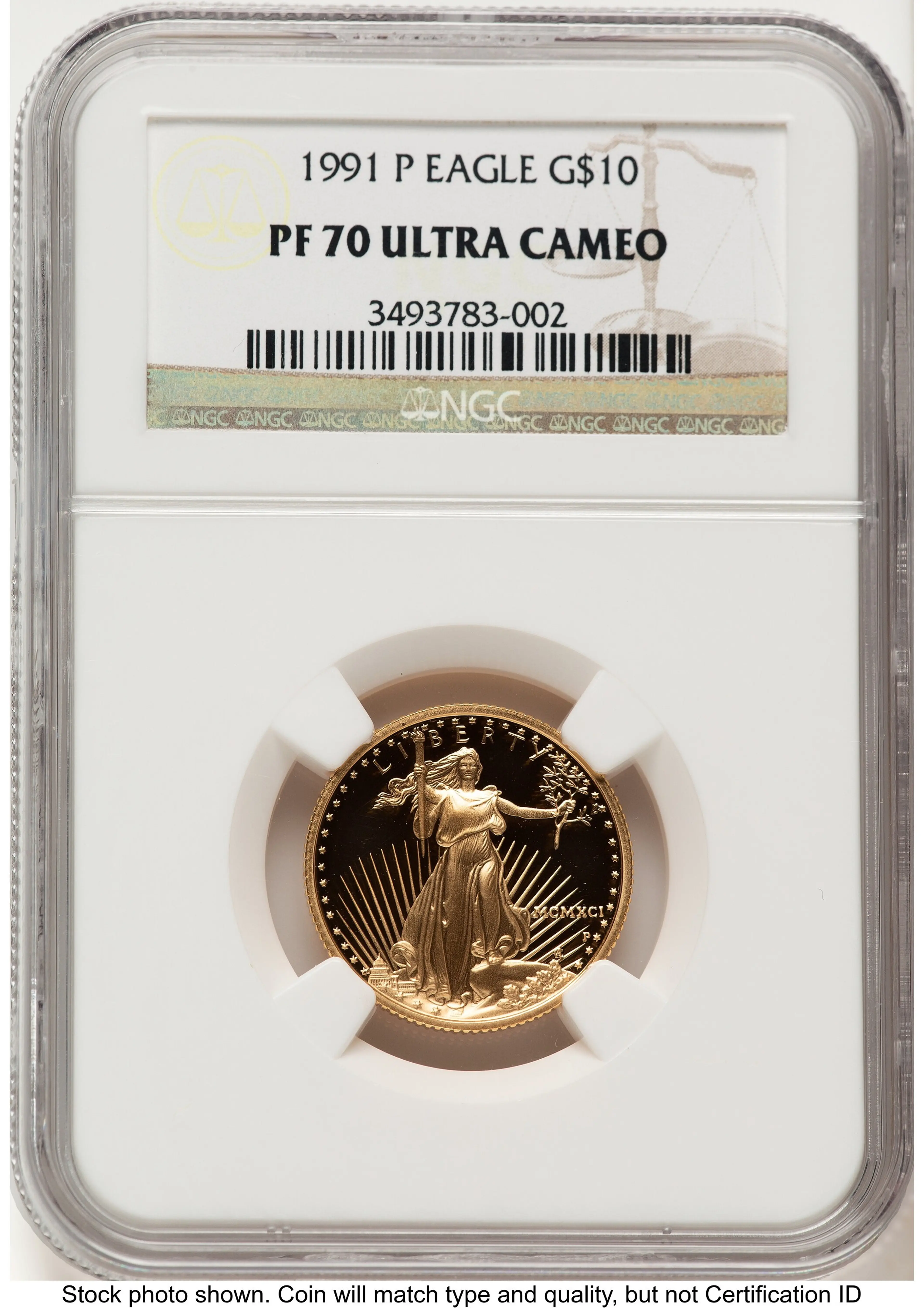 1991-P Proof Gold Eagle 1/4 oz Brown Label