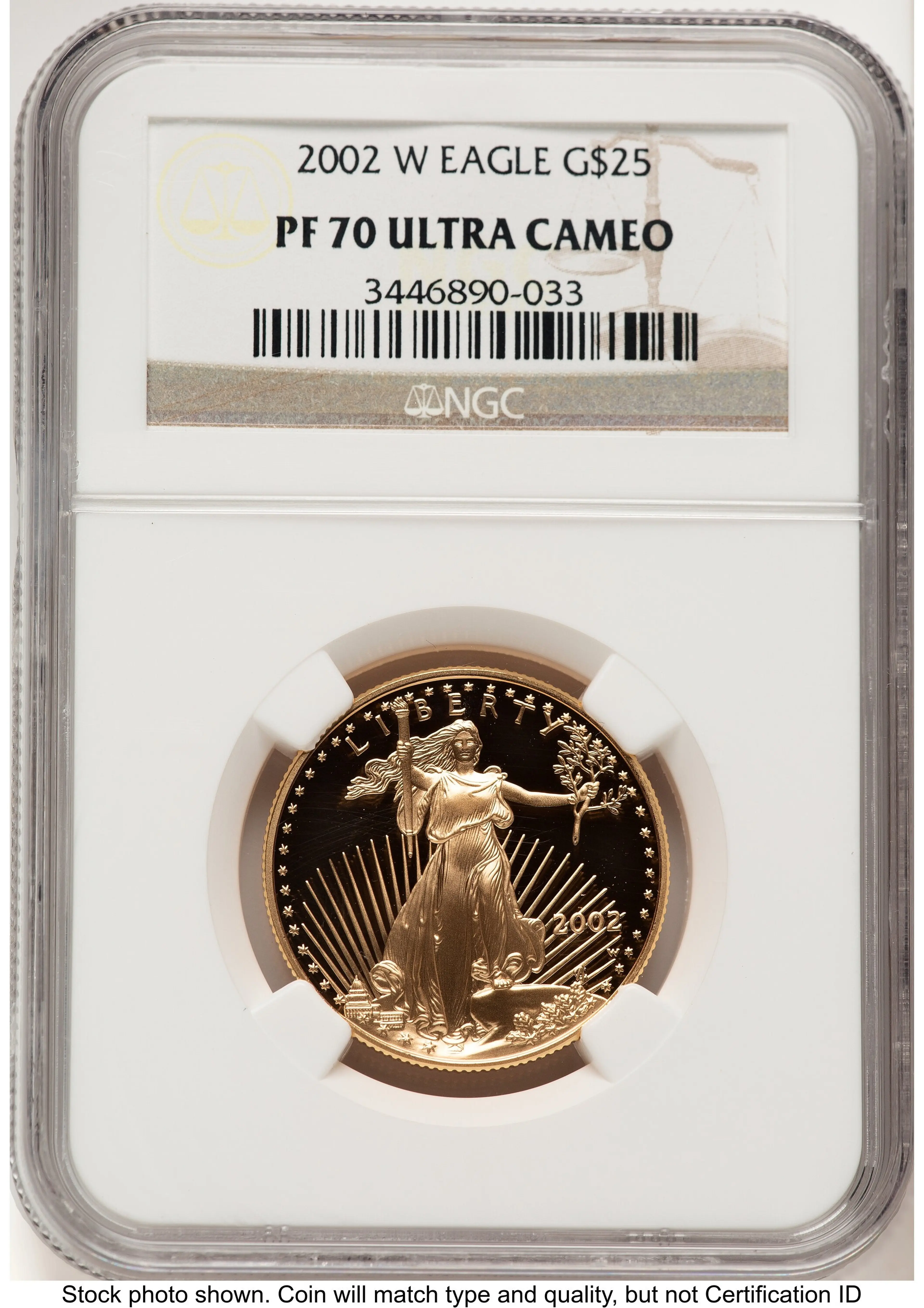 2002-W Proof Gold Eagle 1/2 oz Brown Label