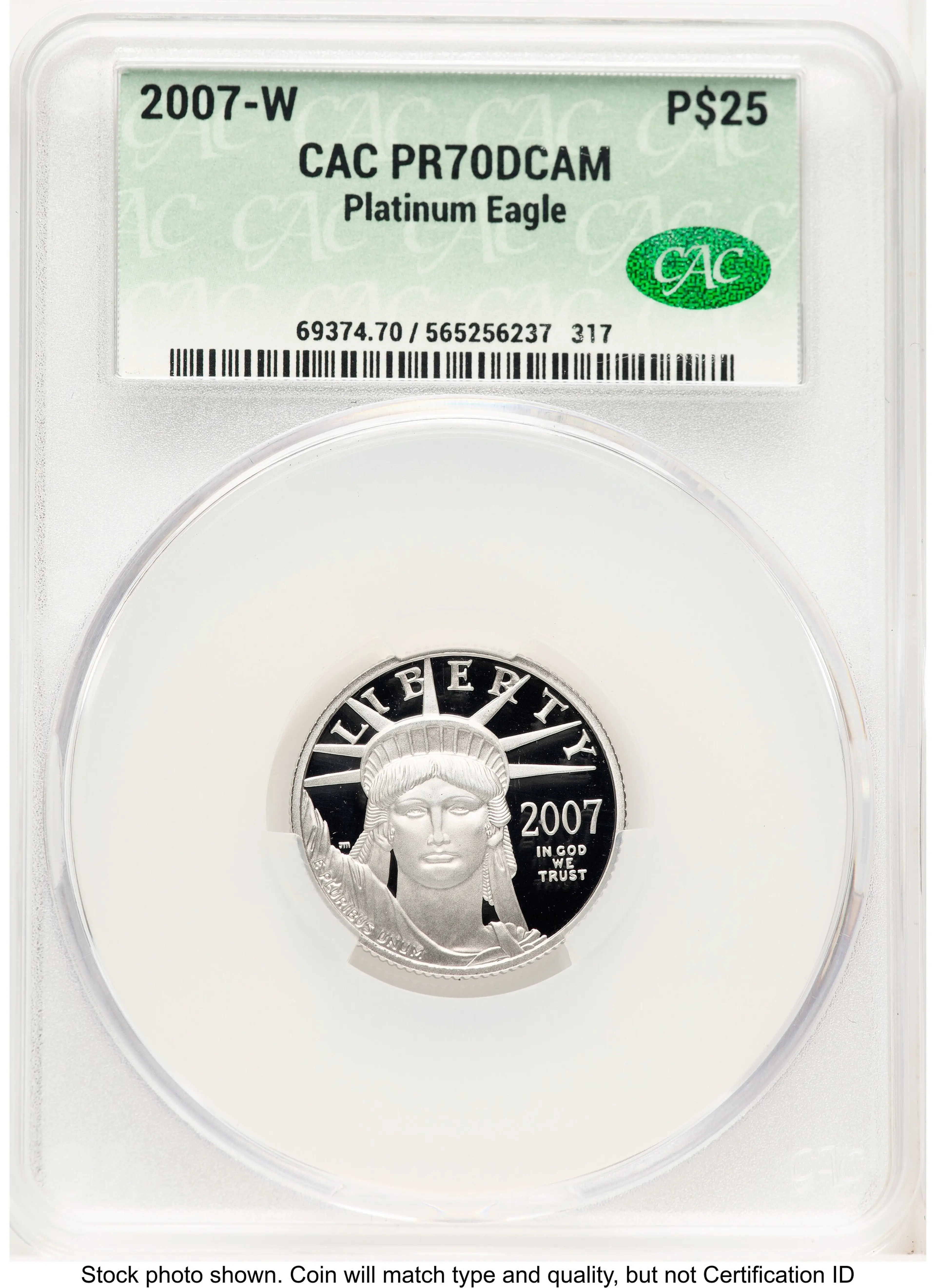 2007-W Proof Platinum Eagle 1/4 oz Non Designation