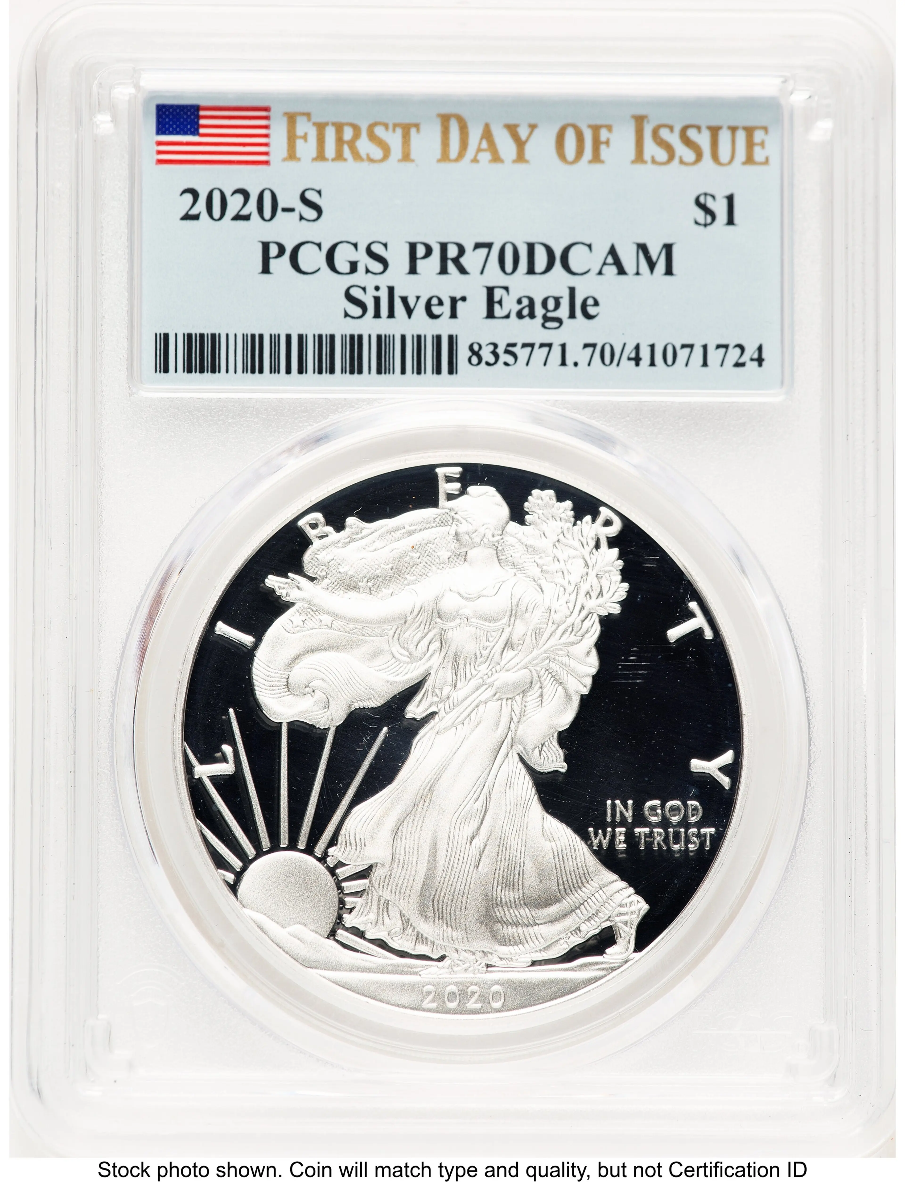 2020-S Proof Silver Eagle 1 oz FDI Flag