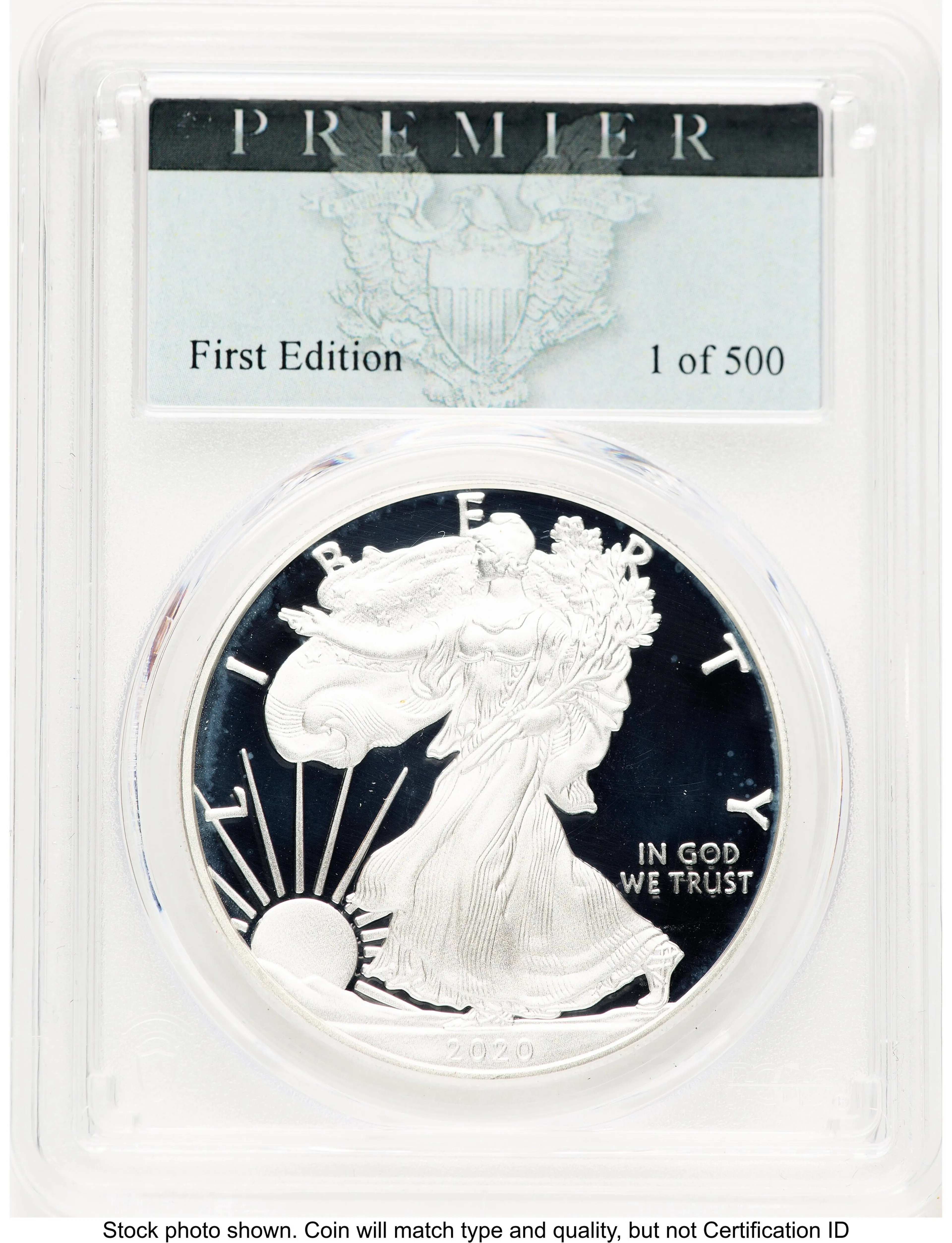 2020-S Proof Silver Eagle 1 oz Premier Label - Image 1