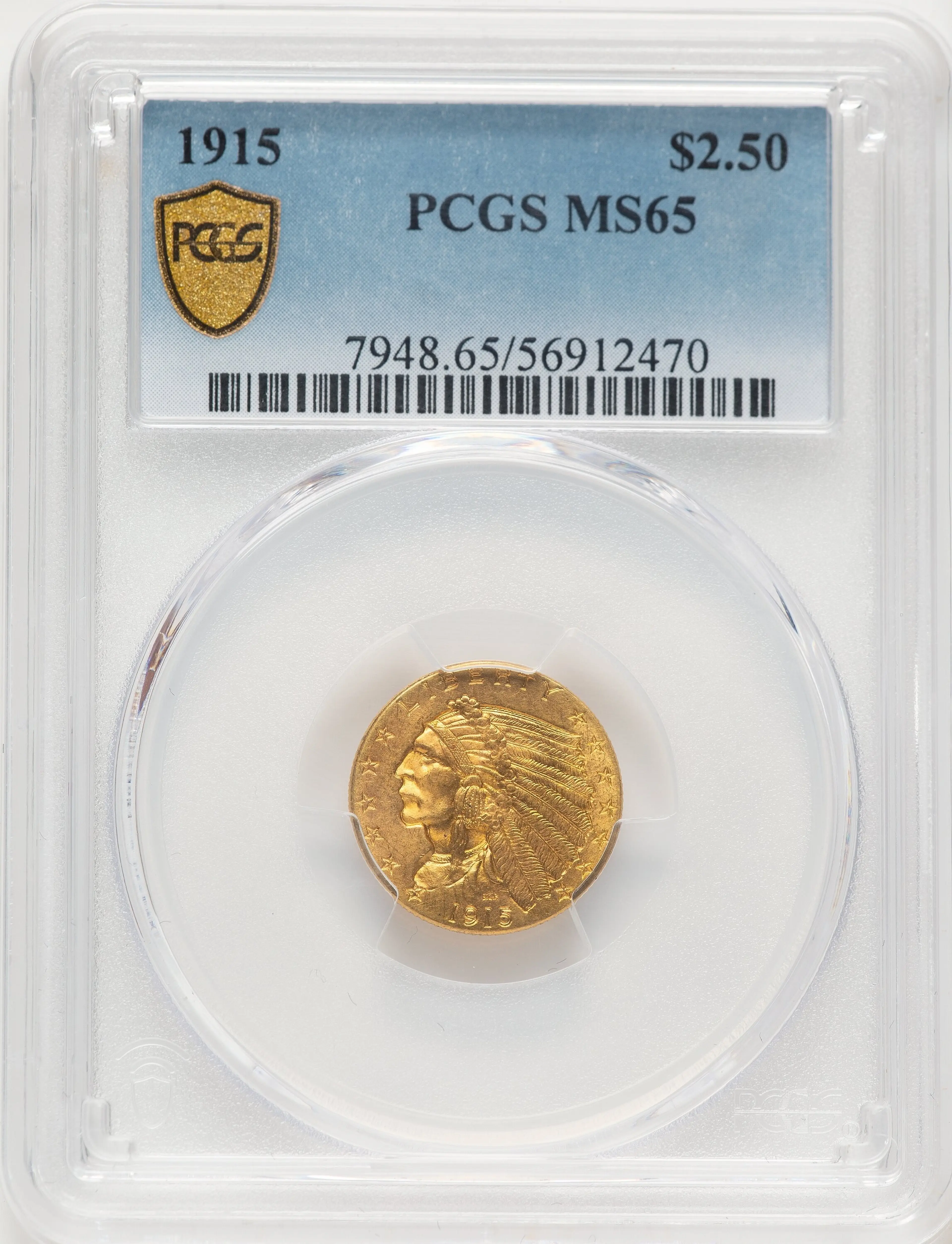 1915 $2 1/2Blue Gradient