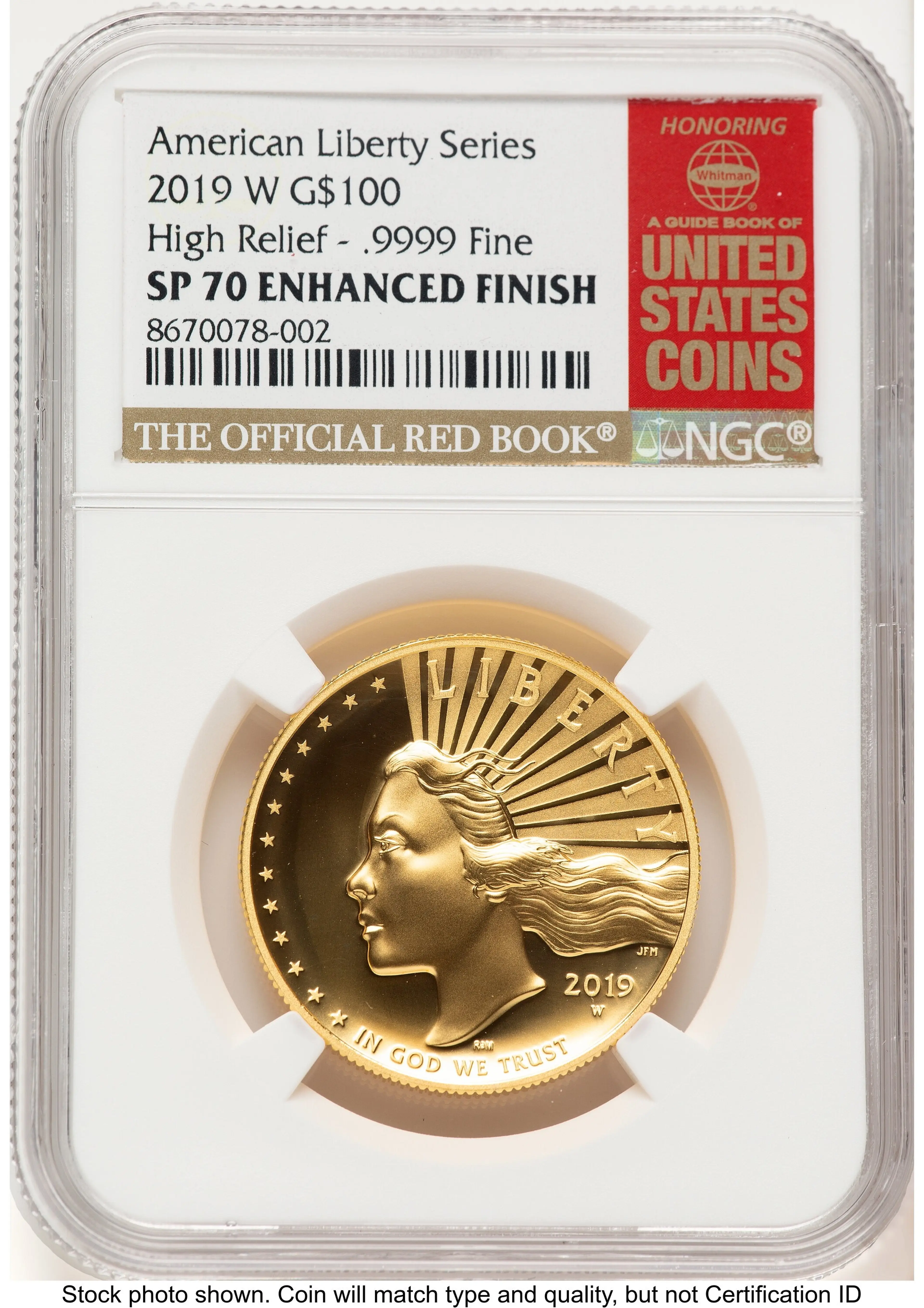 2019-W G$100 American Liberty High Relief, Enhanced Red Book