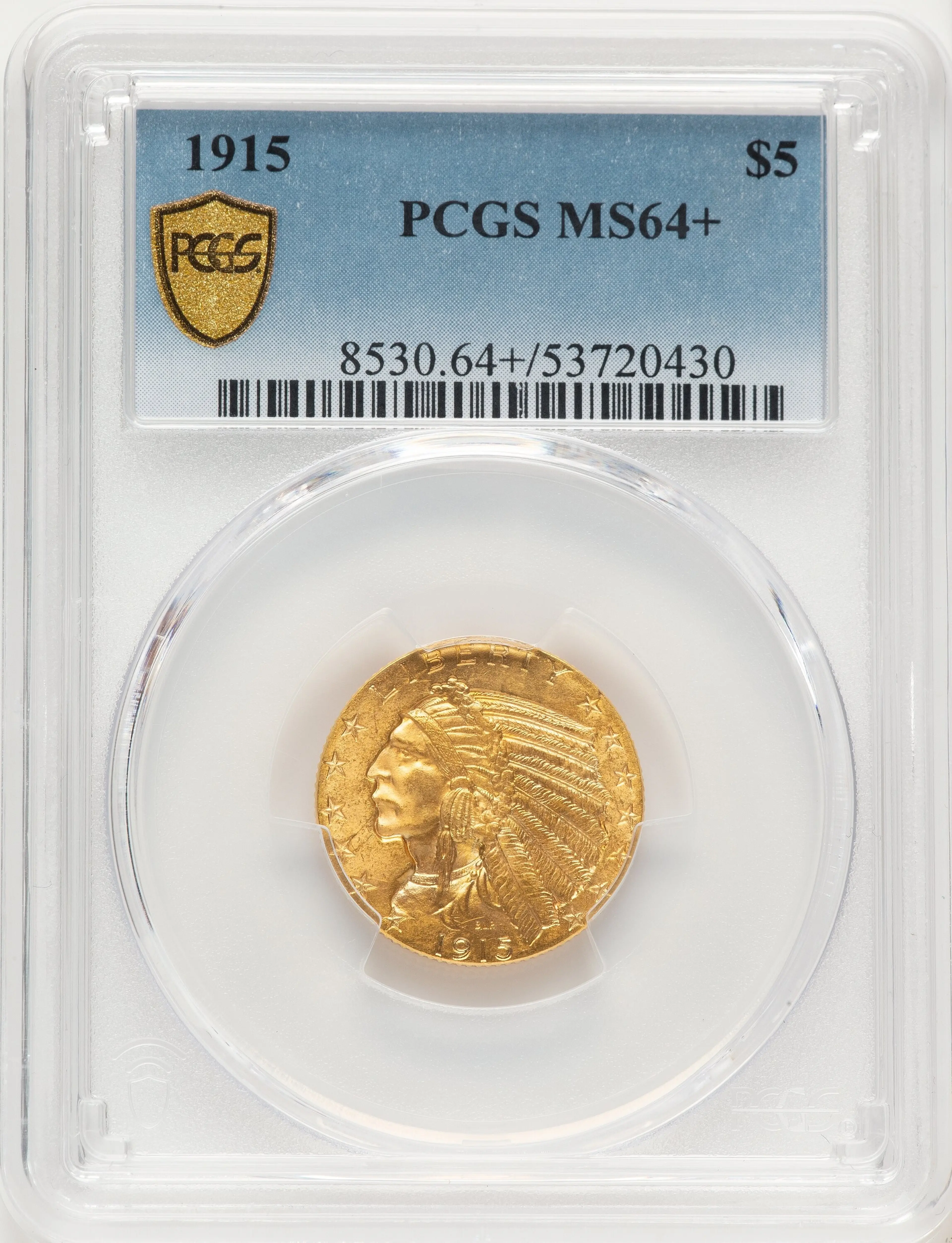 1915 $5PCGS Plus