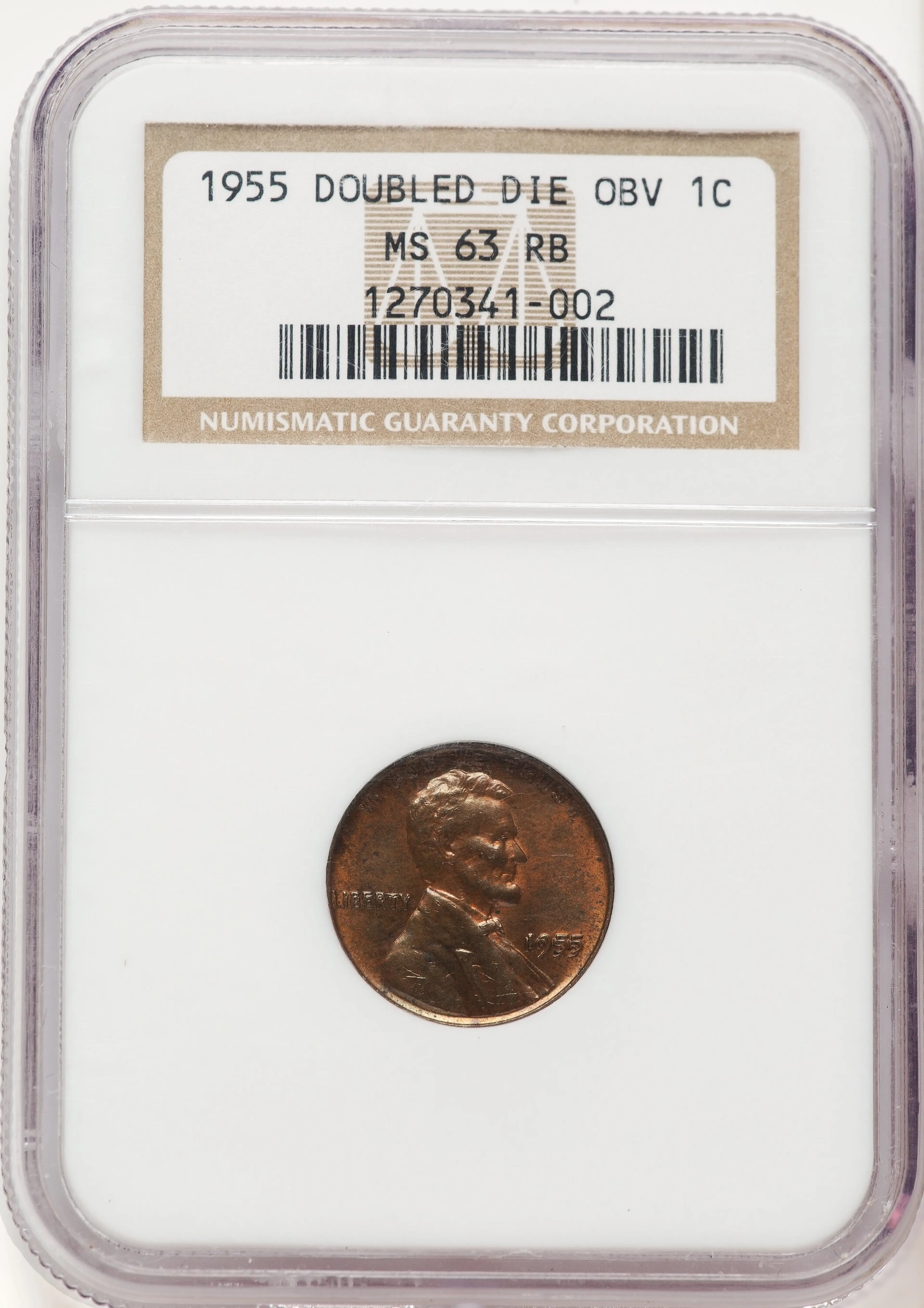 1955 Doubled Die Obverse, RB