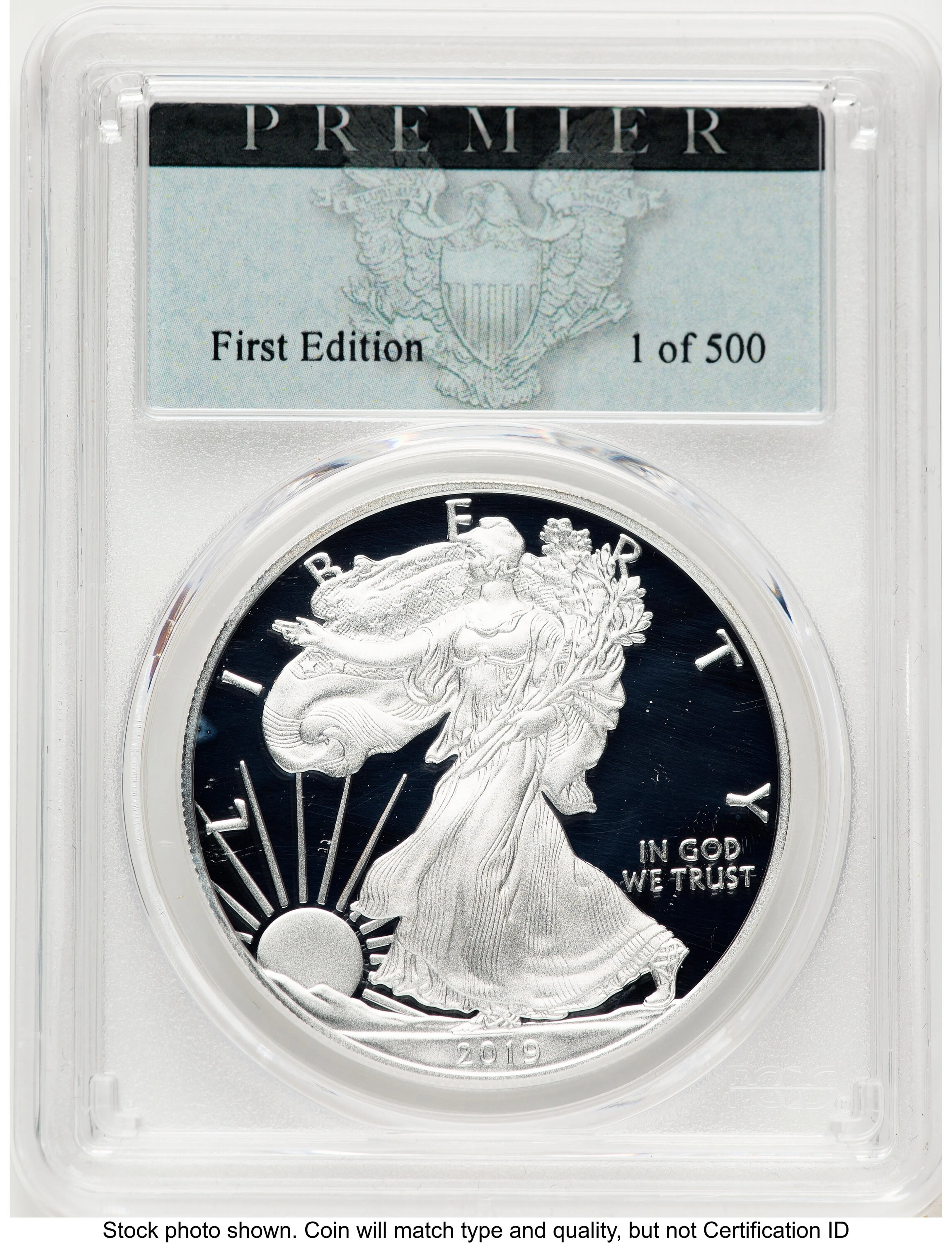 2019-W Proof Silver Eagle Congratulations Set 1 oz Premier Label - Image 1