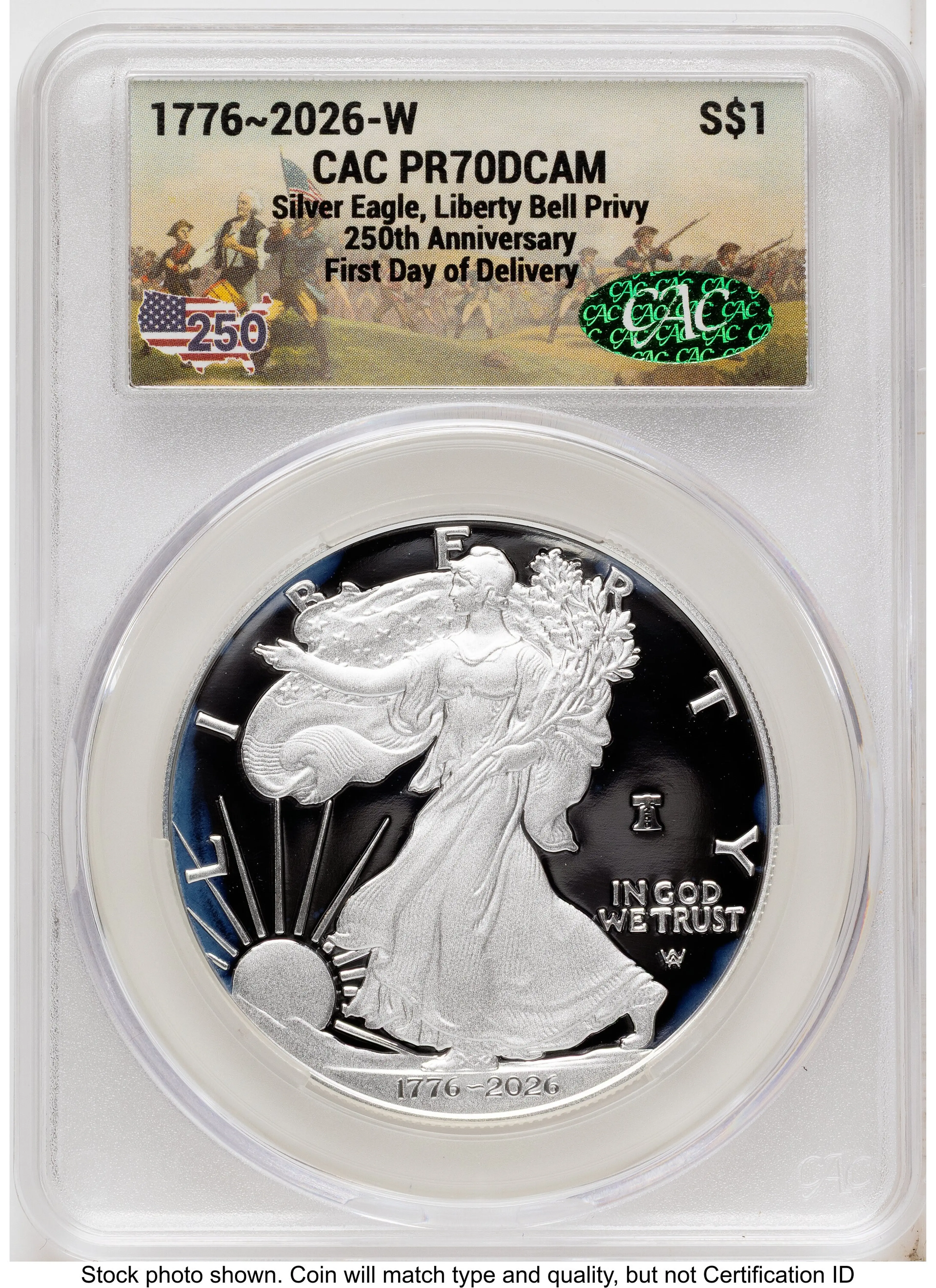 2026-W Proof Silver Eagle 1 oz First Day of Delivery America 250