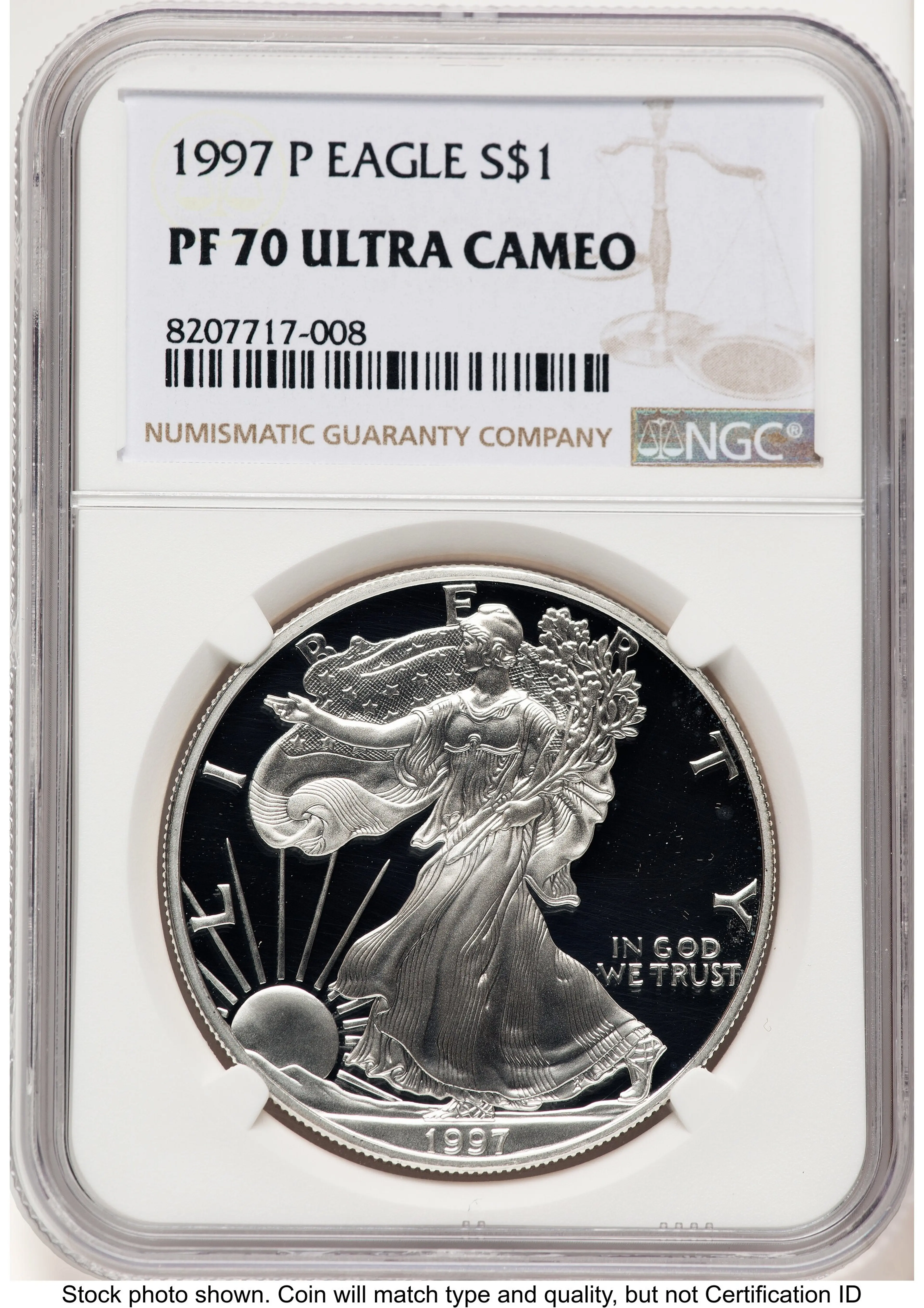 1997-P Proof Silver Eagle 1 oz Brown Label