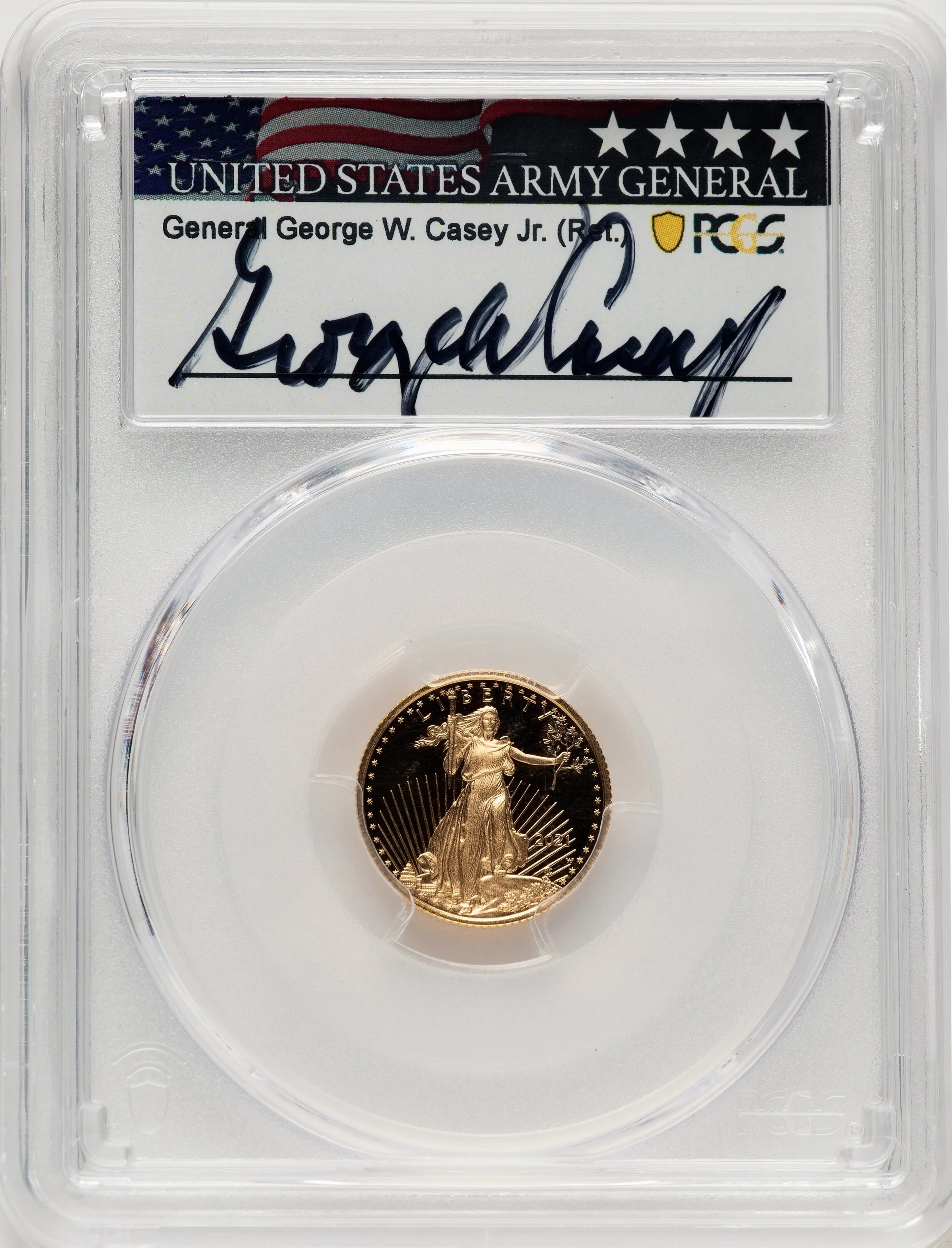 2021-W Type 1 Proof Gold Eagle 1/10 oz FS George Casey