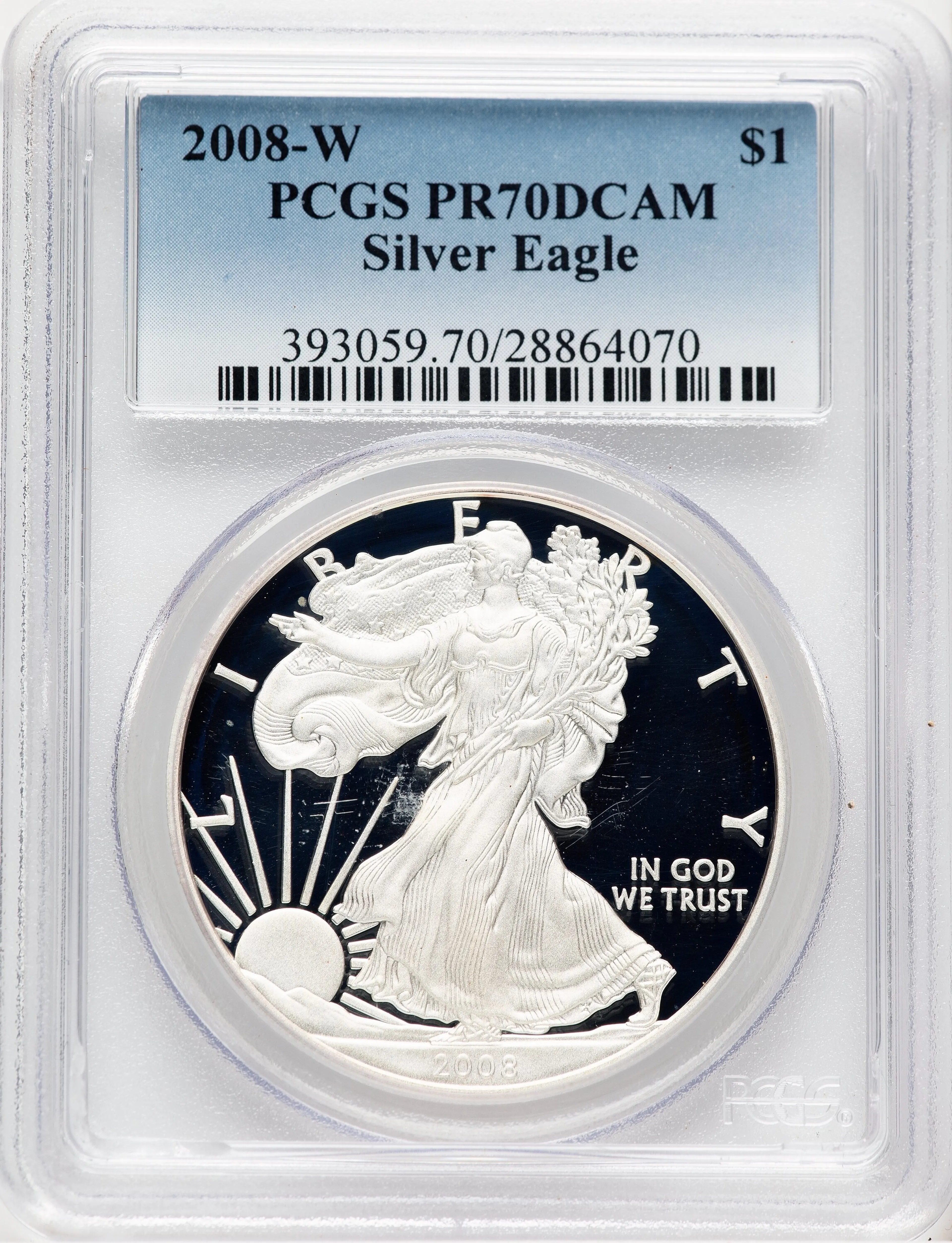 2008-W Proof Silver Eagle 1 oz - Image 1