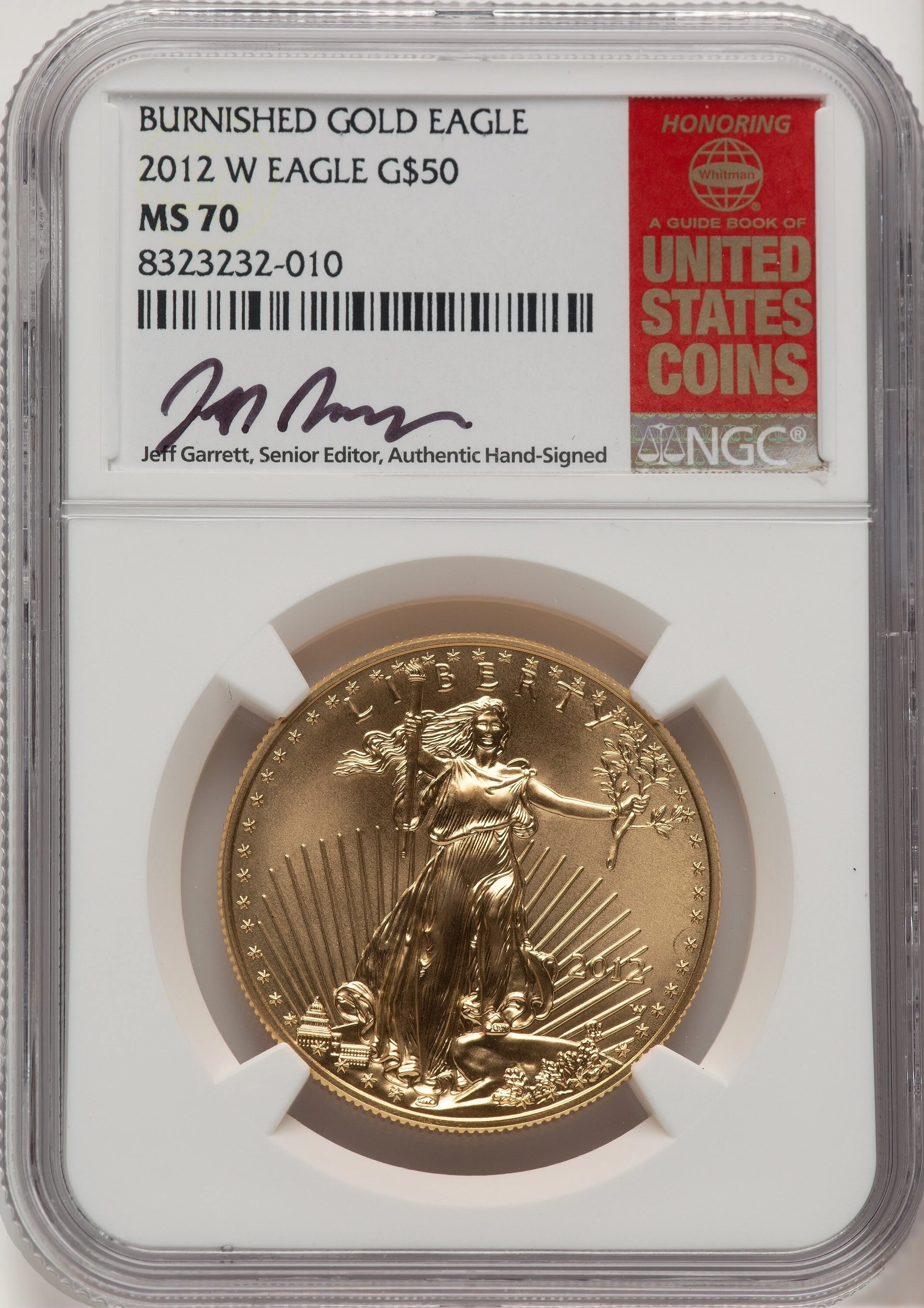 2012-W Burnished Gold Eagle 1 oz Jeff Garrett Red Book