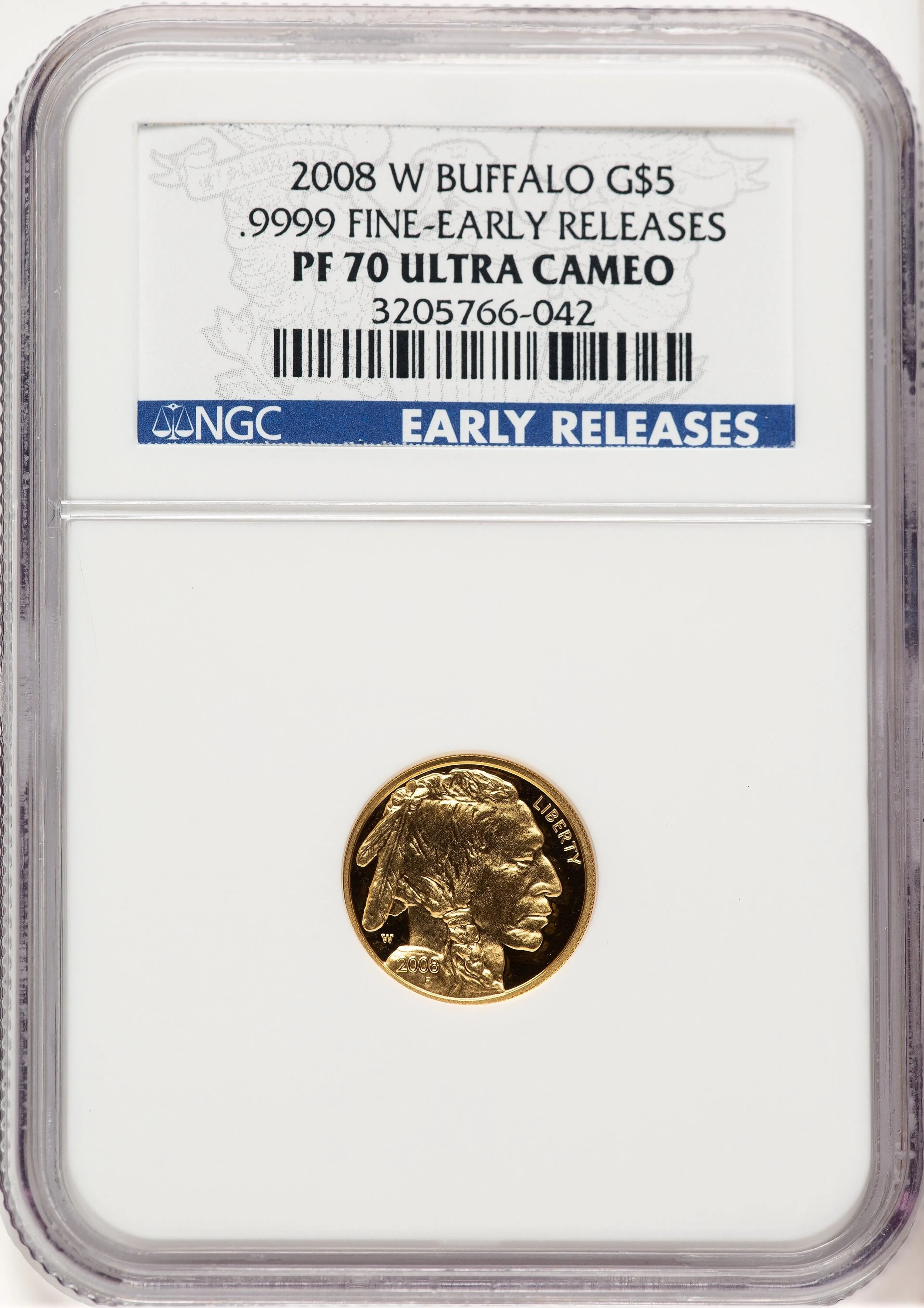 2008-W Proof Gold Buffalo 1/10 oz ER Blue - Image 1