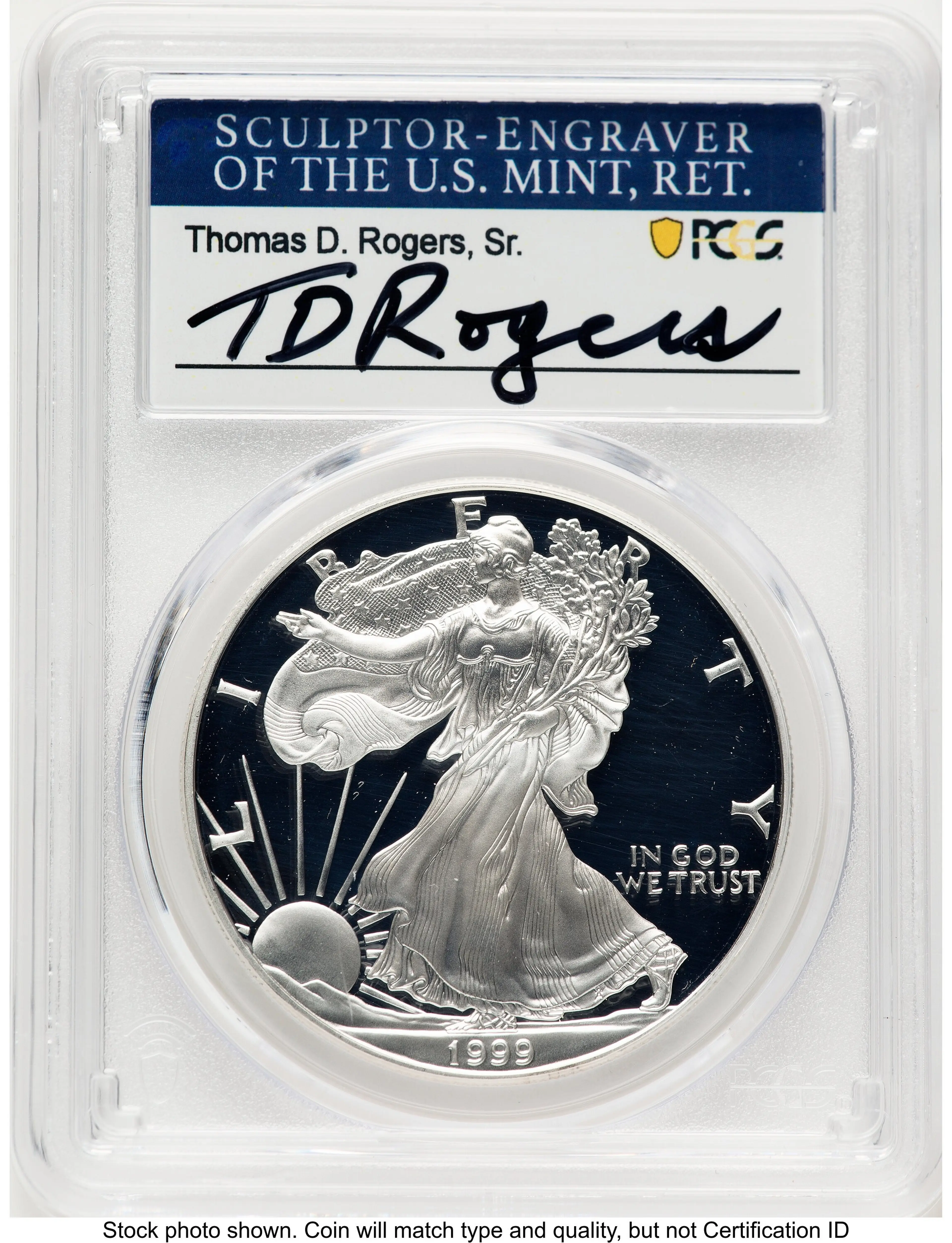 1999-P Proof Silver Eagle 1 oz TD Rogers