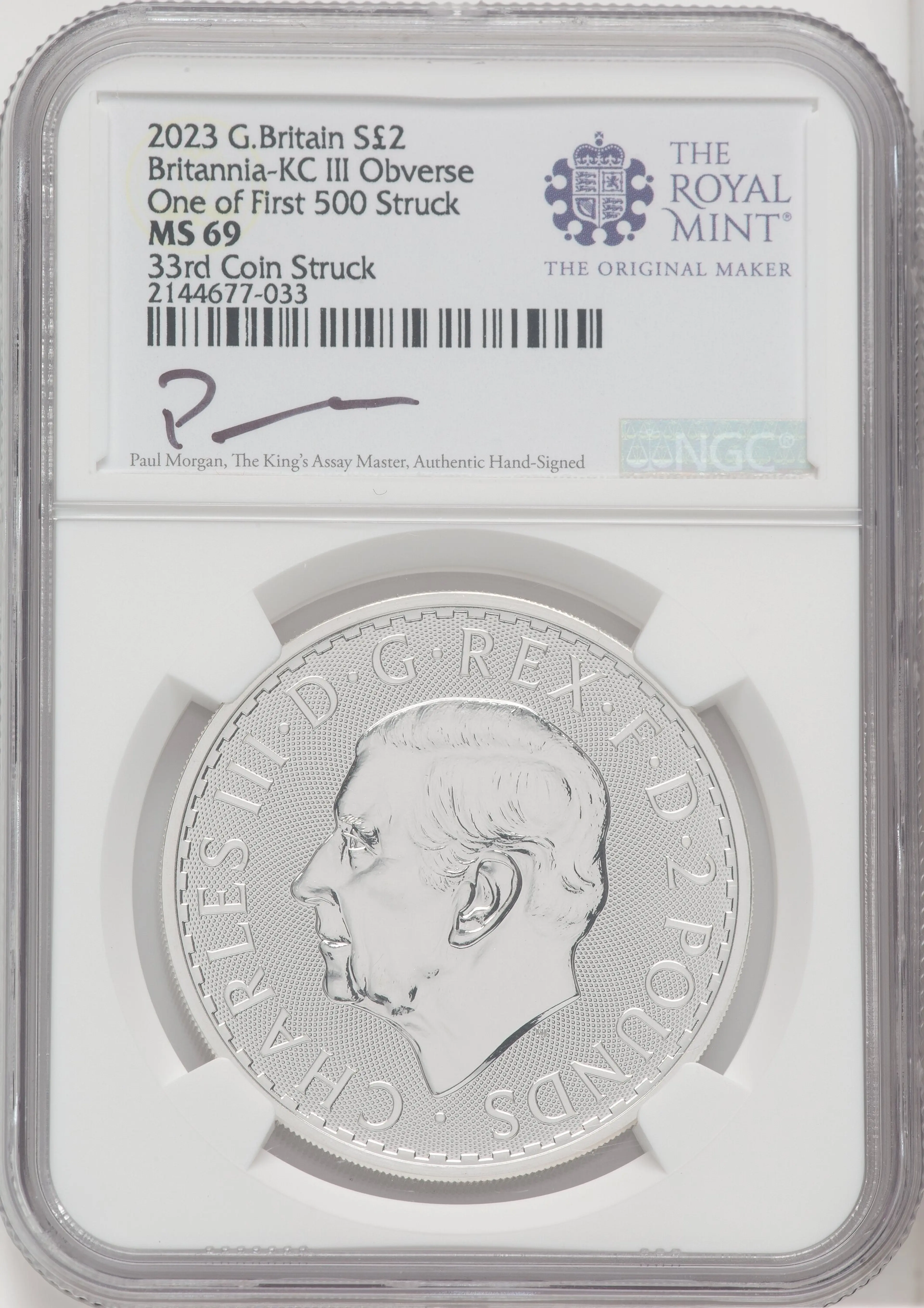 2023 G.B. S2 BRITANNIA-KC III OBVERSE 33RD COIN STRUCK