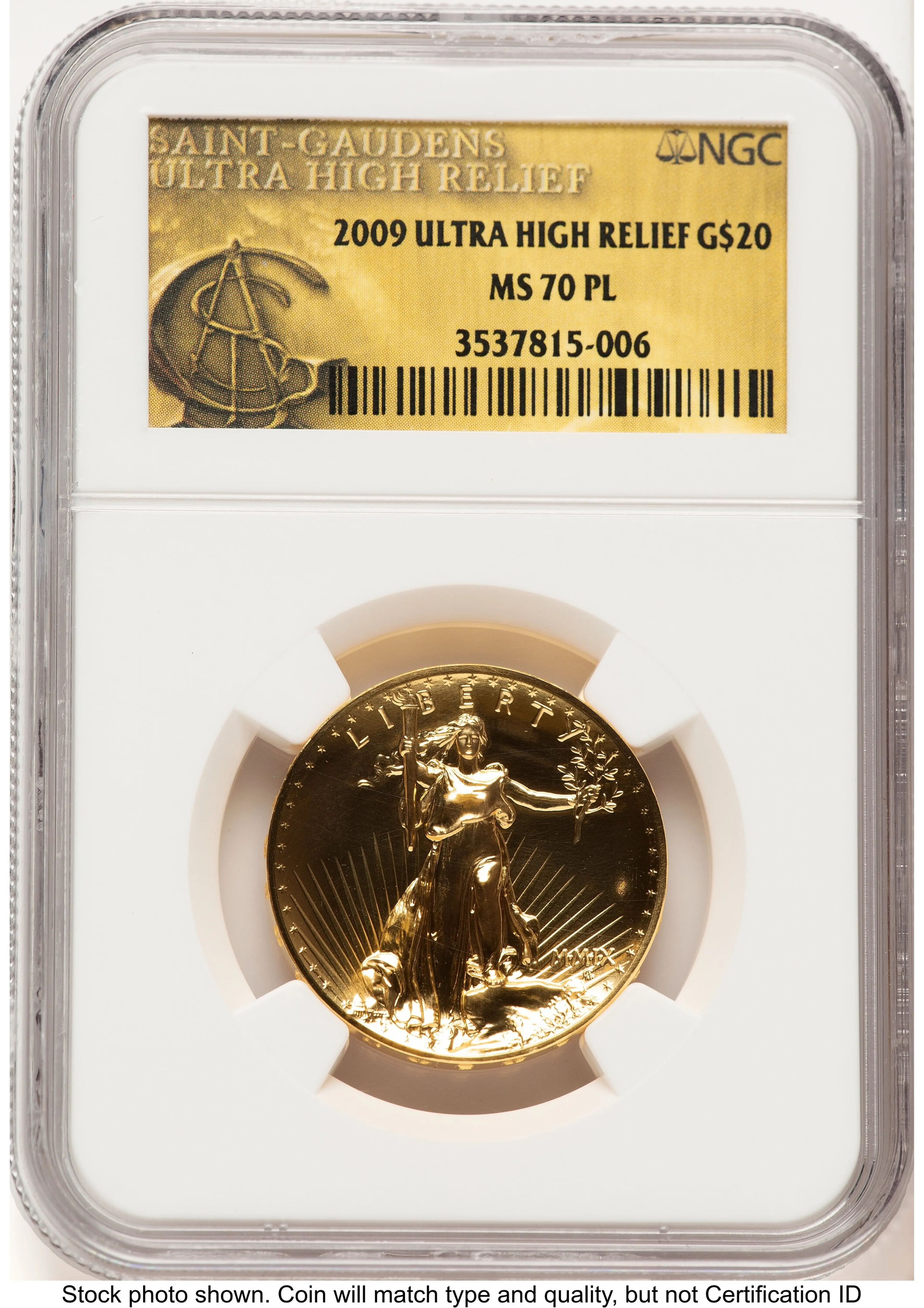 2009 G$20 Ultra High Relief, PL Saint Gaudens Label